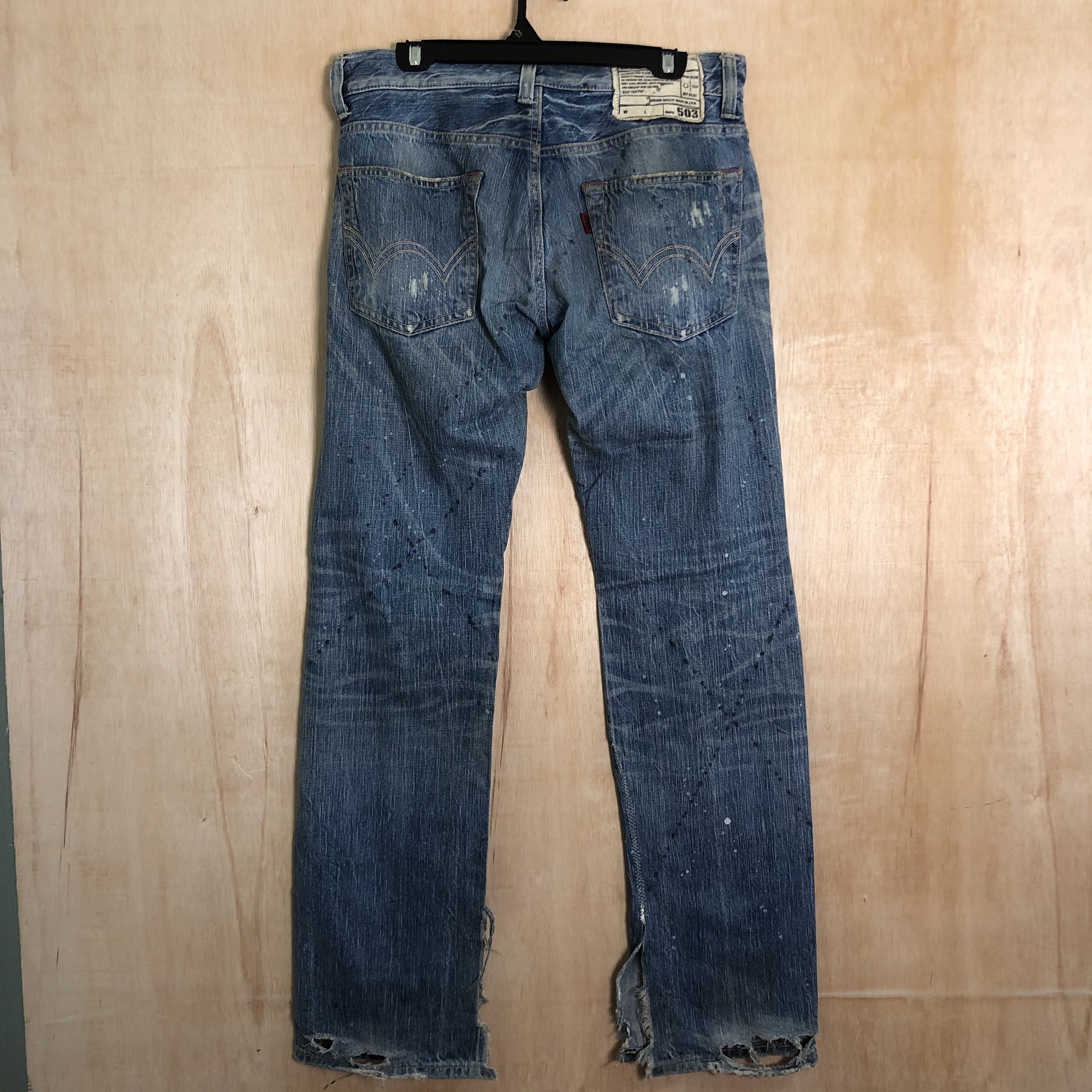 Edwin DL Edwin Blue Trip Distressed Blue Denim pants #c006 Size US 31 - 10 Thumbnail