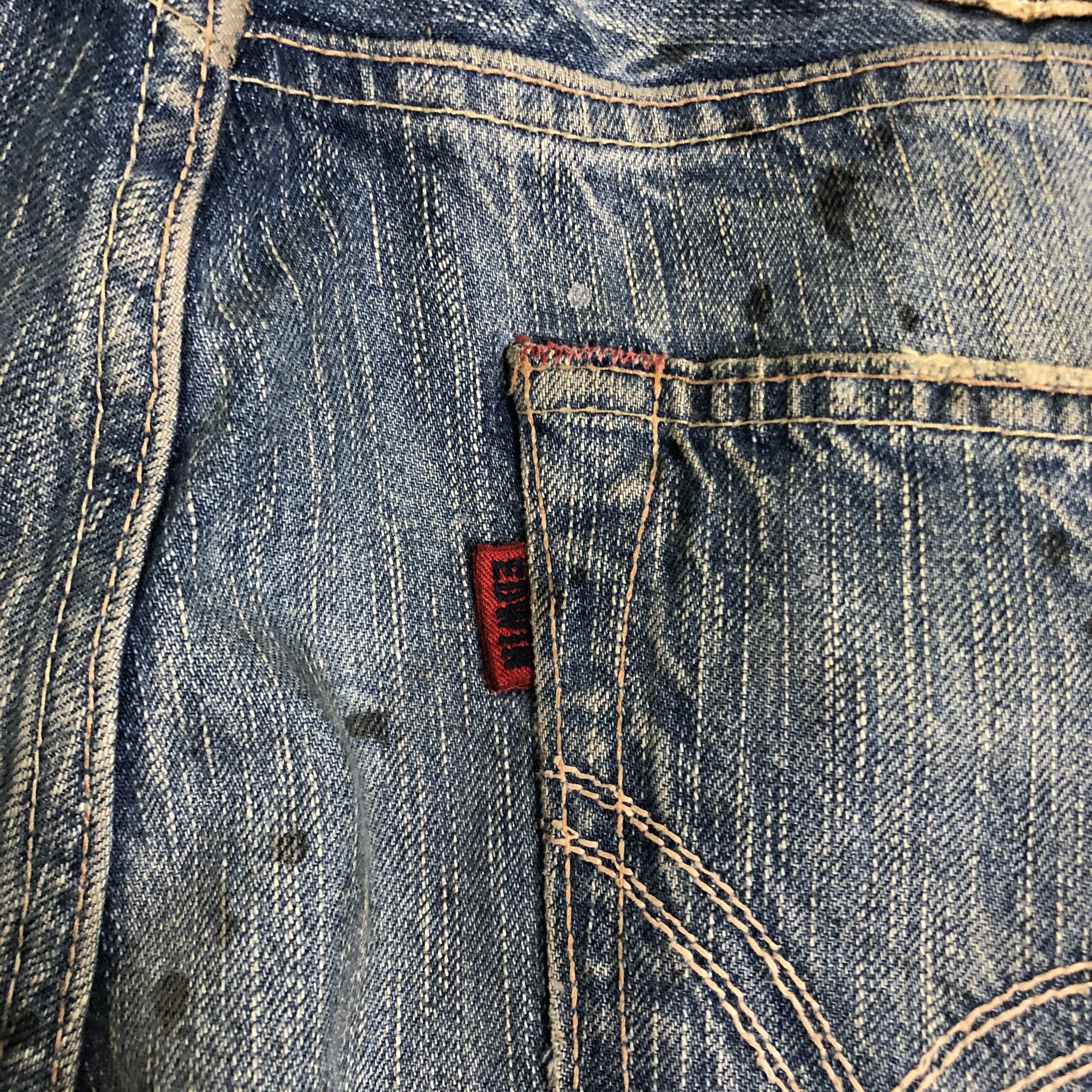 Edwin DL Edwin Blue Trip Distressed Blue Denim pants #c006 Size US 31 - 17 Thumbnail