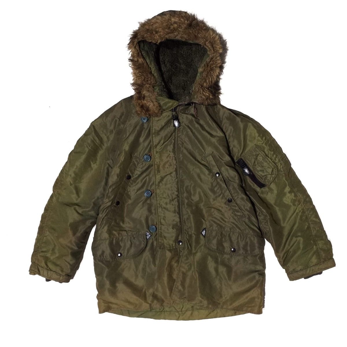 image of Buzz Ricksons x Toyo Enterprises Vintage United Carr N-3B Parka Flight Jacket in Olive (Size Medium