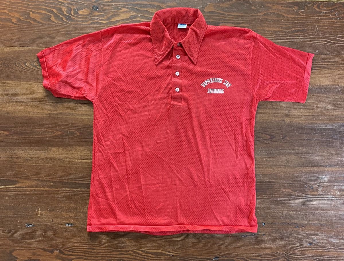 Champion Vintage 70’s Shippensburg State Swim Champion Mesh Polo Size US L / EU 52-54 / 3 - 2 Thumbnail