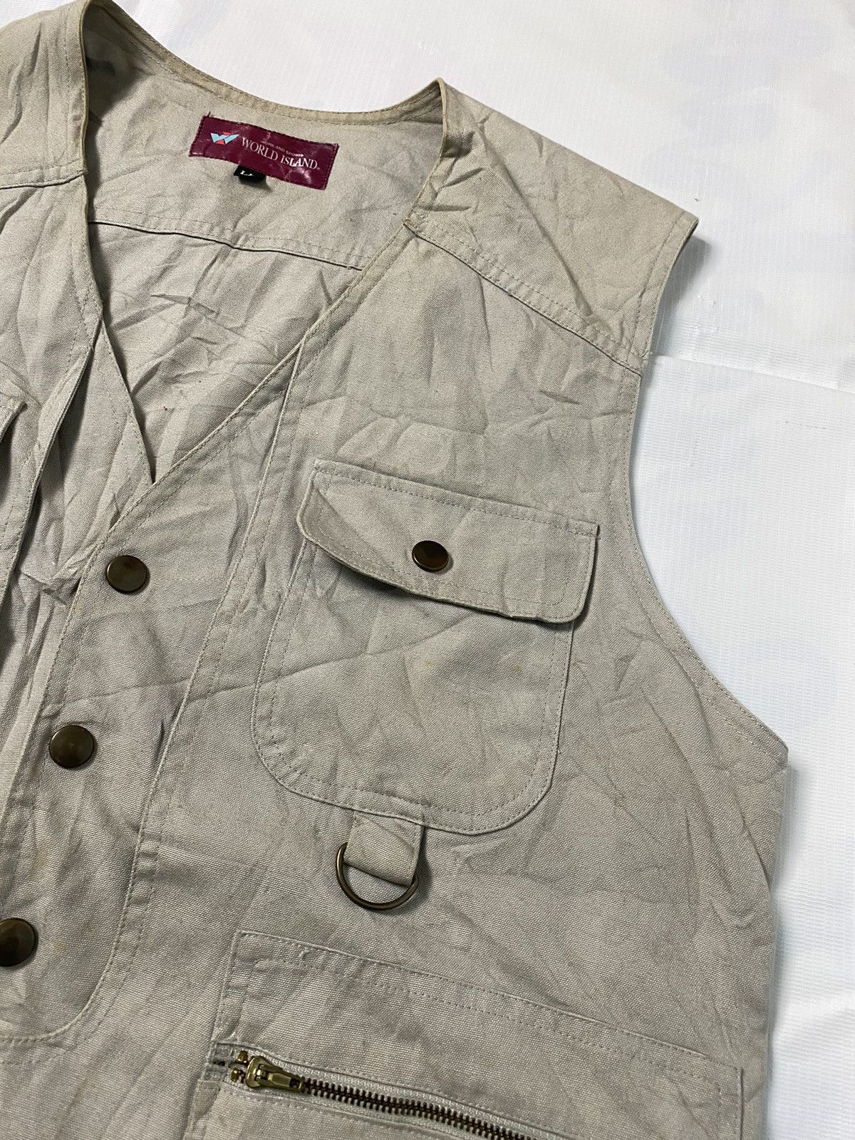 Japanese Brand × Vintage Vintage Utility Vest World Island Size US M / EU 48-50 / 2 - 3 Thumbnail