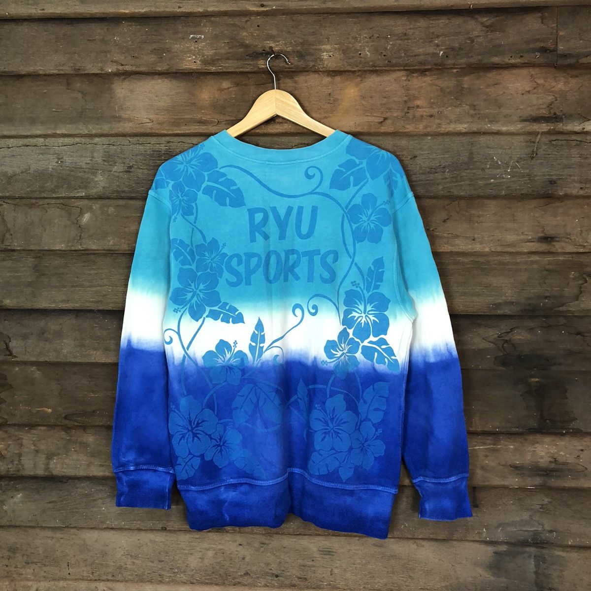 Japanese Brand Ray Sport Tie Dye Dark Blue Sweatshirt #5611 Size US M / EU 48-50 / 2 - 10 Thumbnail
