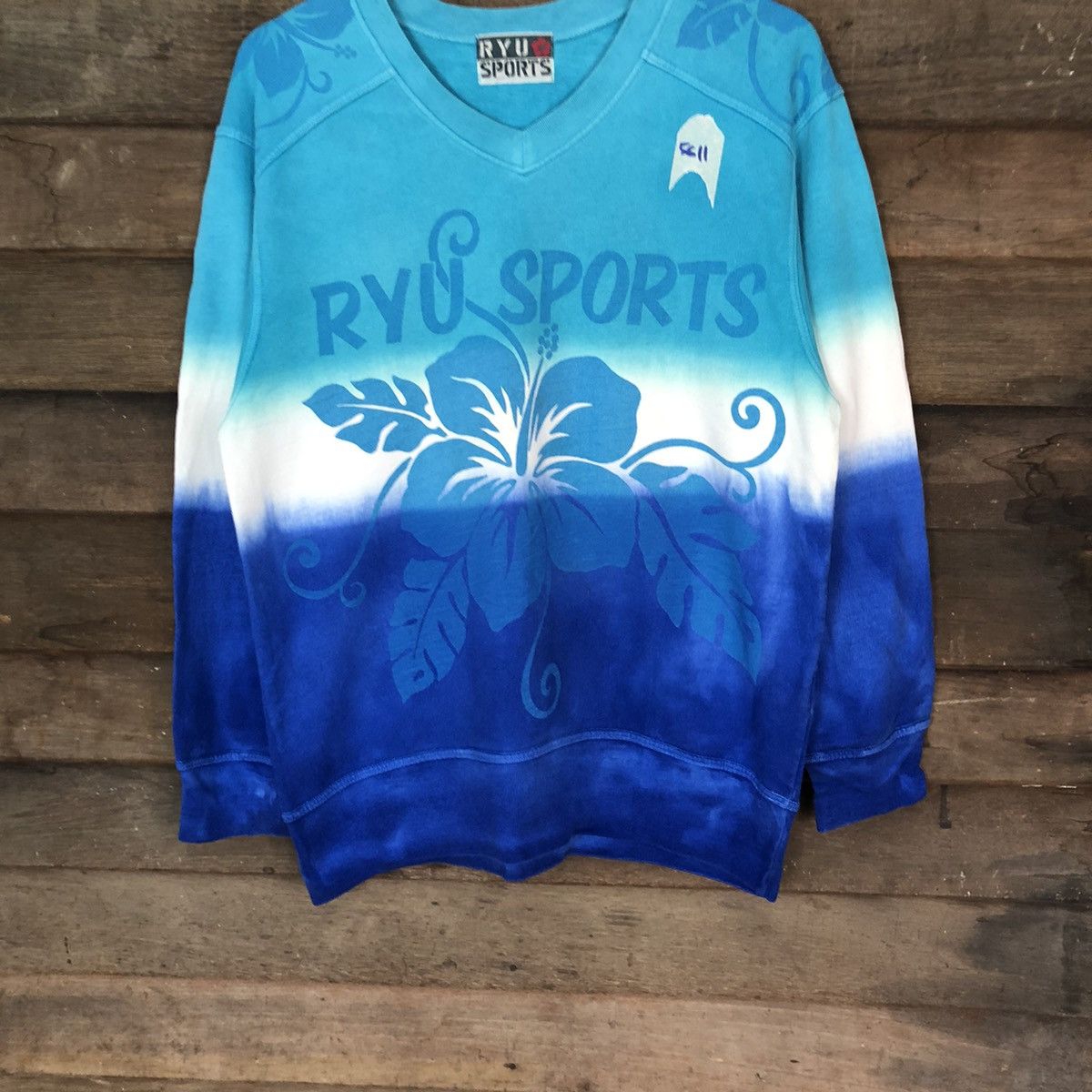 Japanese Brand Ray Sport Tie Dye Dark Blue Sweatshirt #5611 Size US M / EU 48-50 / 2 - 3 Thumbnail