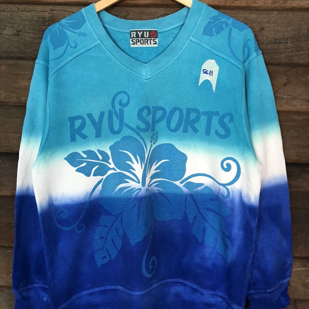 Japanese Brand Ray Sport Tie Dye Dark Blue Sweatshirt #5611 Size US M / EU 48-50 / 2 - 6 Thumbnail