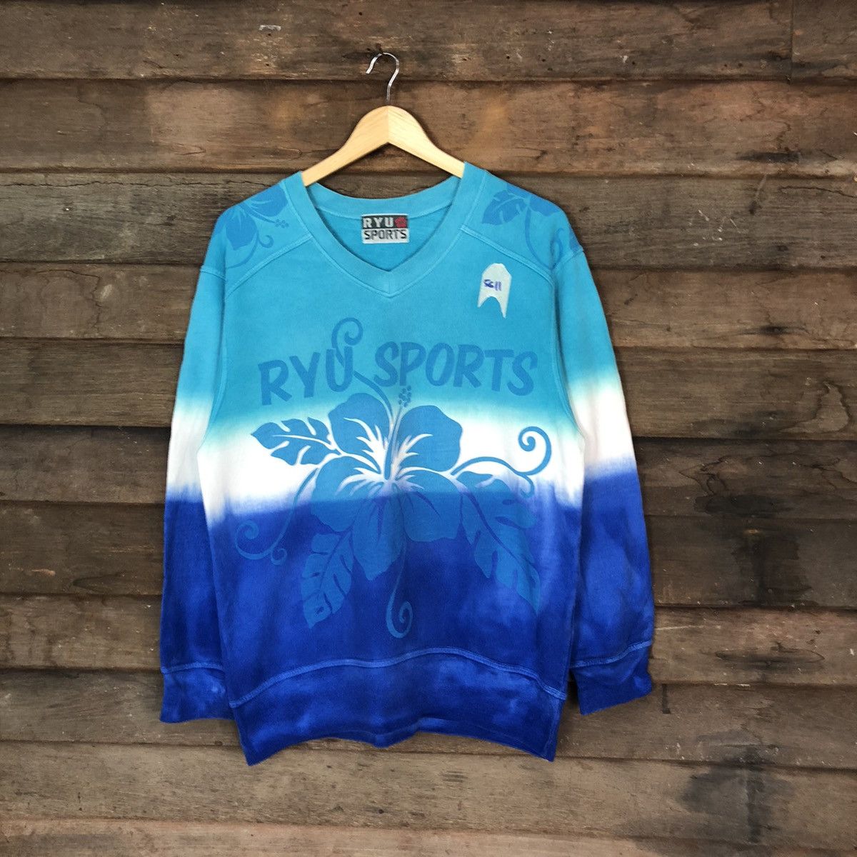 Japanese Brand Ray Sport Tie Dye Dark Blue Sweatshirt #5611 Size US M / EU 48-50 / 2 - 1 Thumbnail