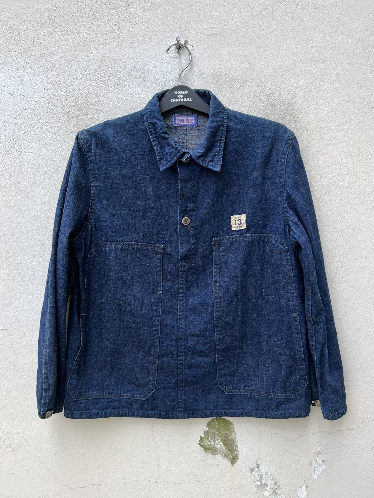 VTG Blue Blue Japan Indigo Blue Pull Over Denim Jacket Shirt