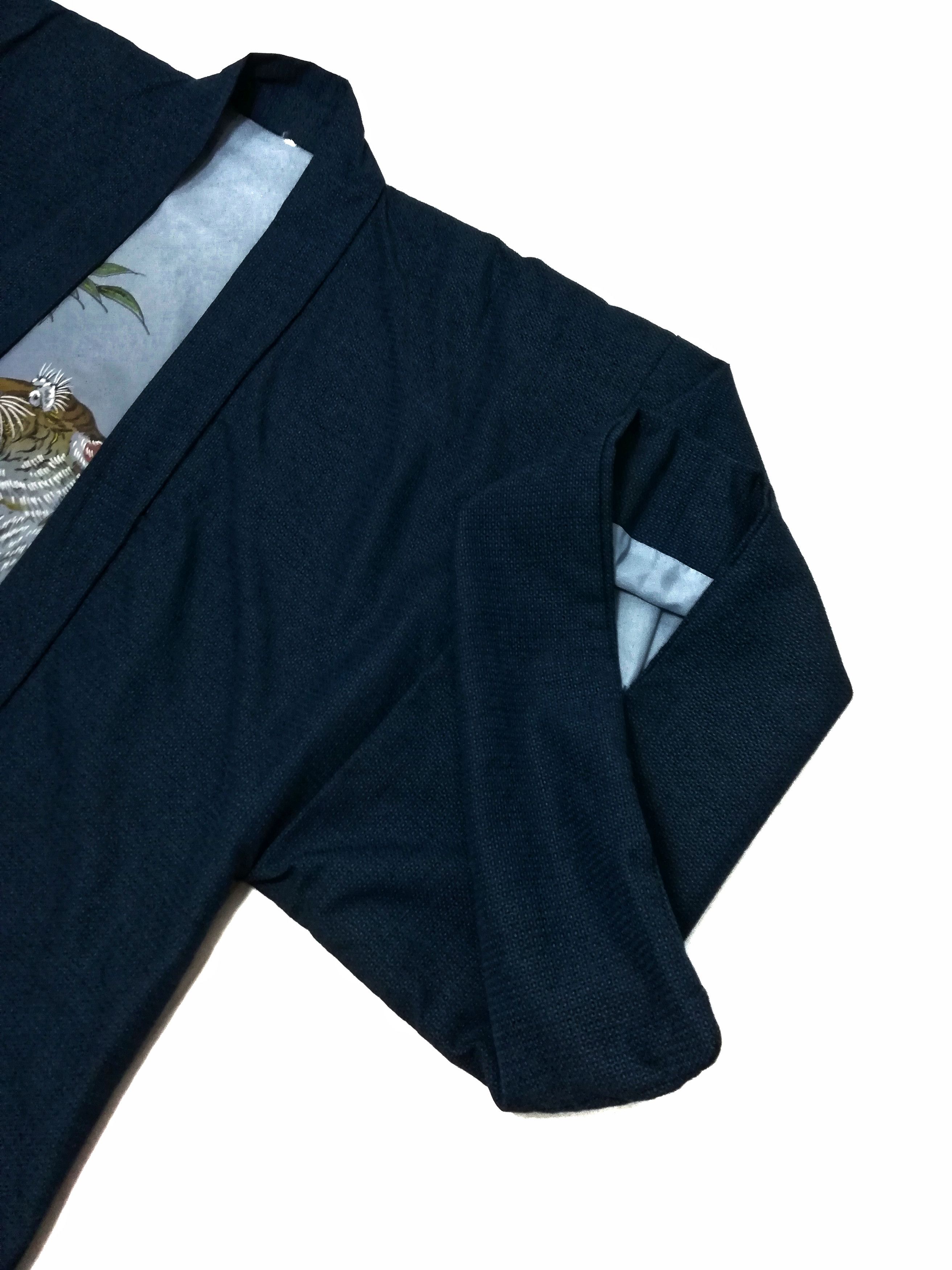 Art Comes First × Japanese Brand 🔥Tsumugi Silk Tiger Art Haori Kimono Jacket Sanjuro Style Size US L / EU 52-54 / 3 - 5 Thumbnail