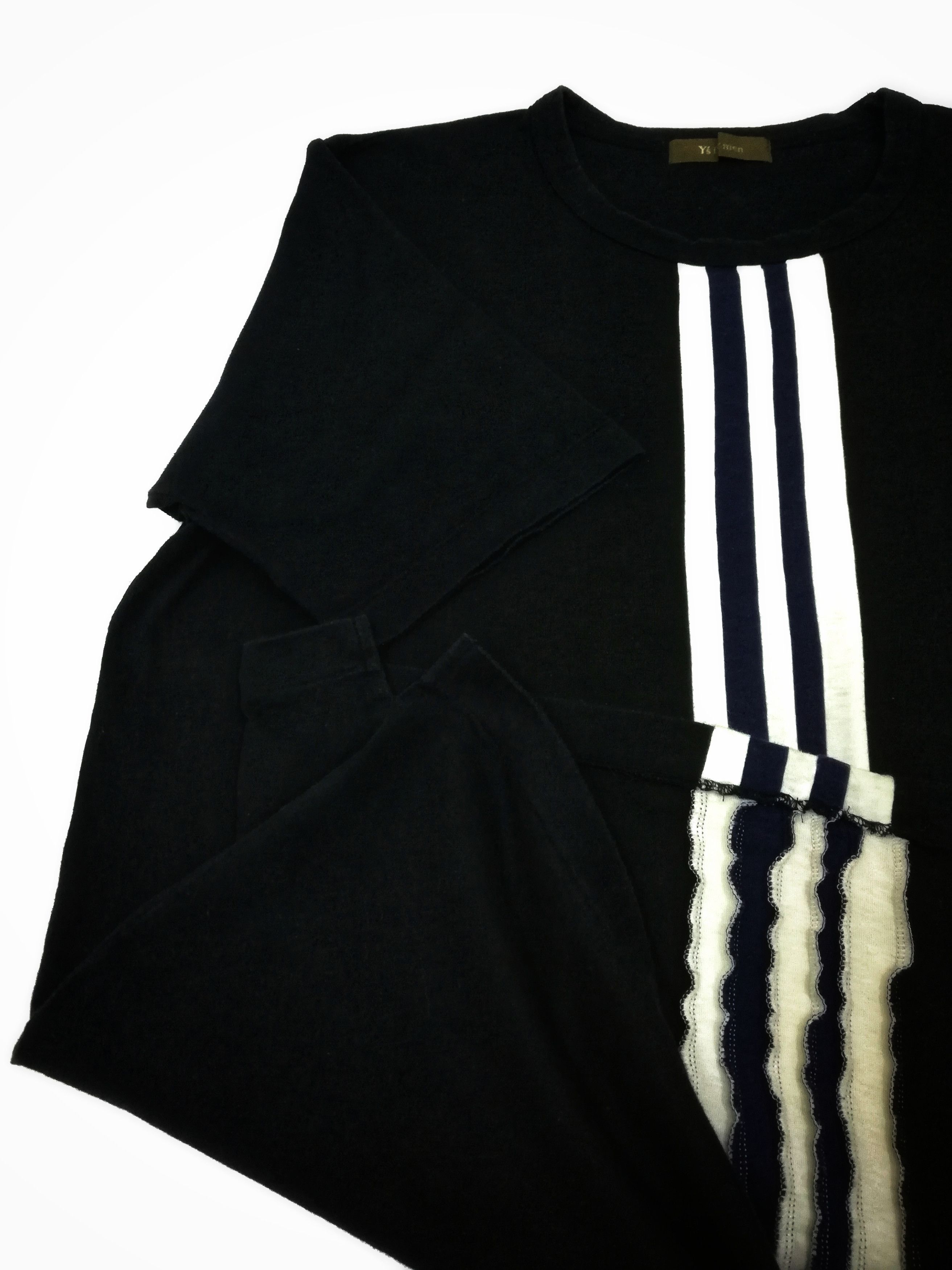Y's for Men 🔥Vintage 80's - 90's Y's for Men Three Stripes T-Shirts🔥 Size US M / EU 48-50 / 2 - 5 Thumbnail