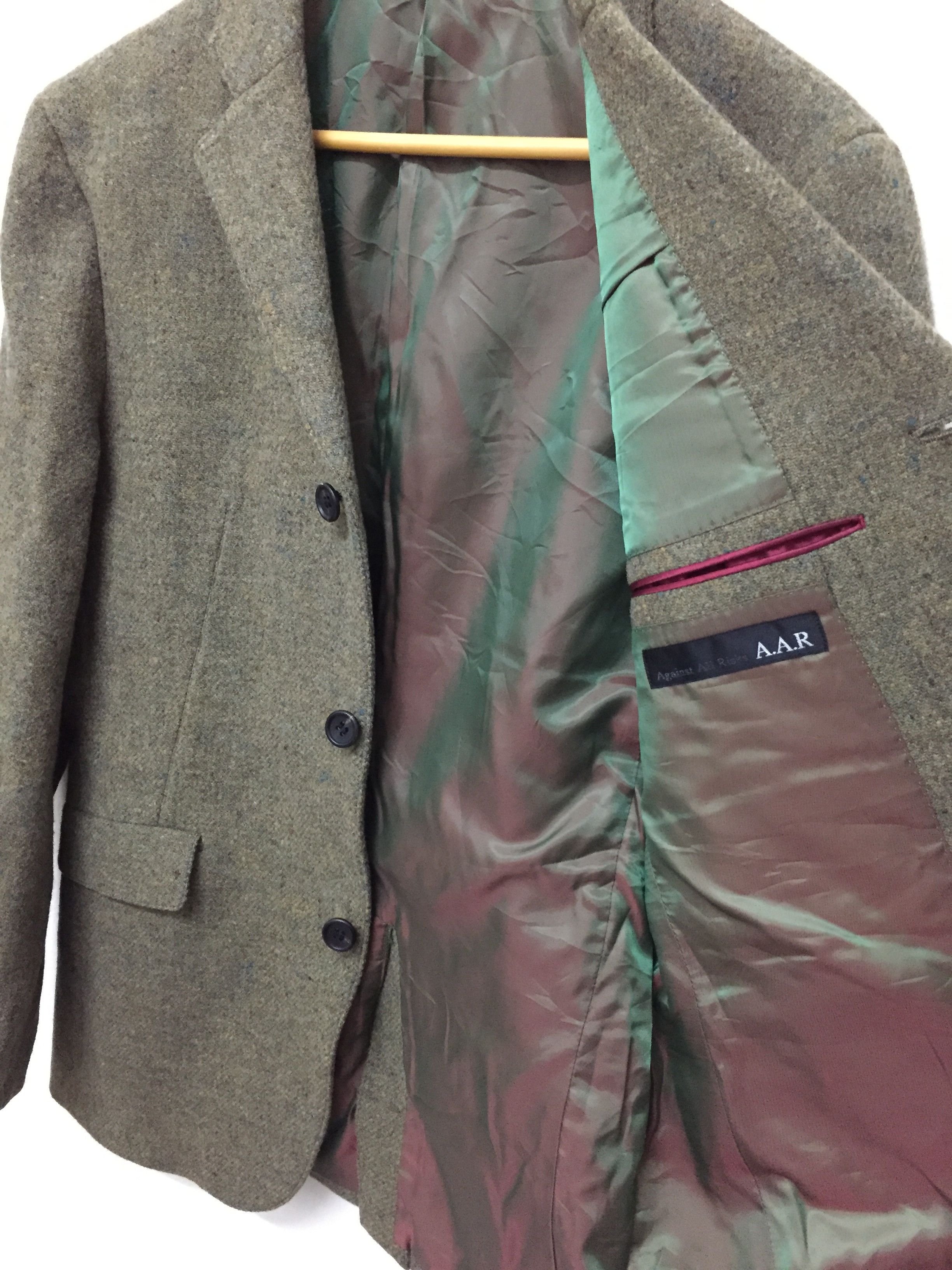 Yohji Yamamoto Wool Blend Shimmer Sparkling green lining jacket /blazer Size US M / EU 48-50 / 2 - 9 Thumbnail