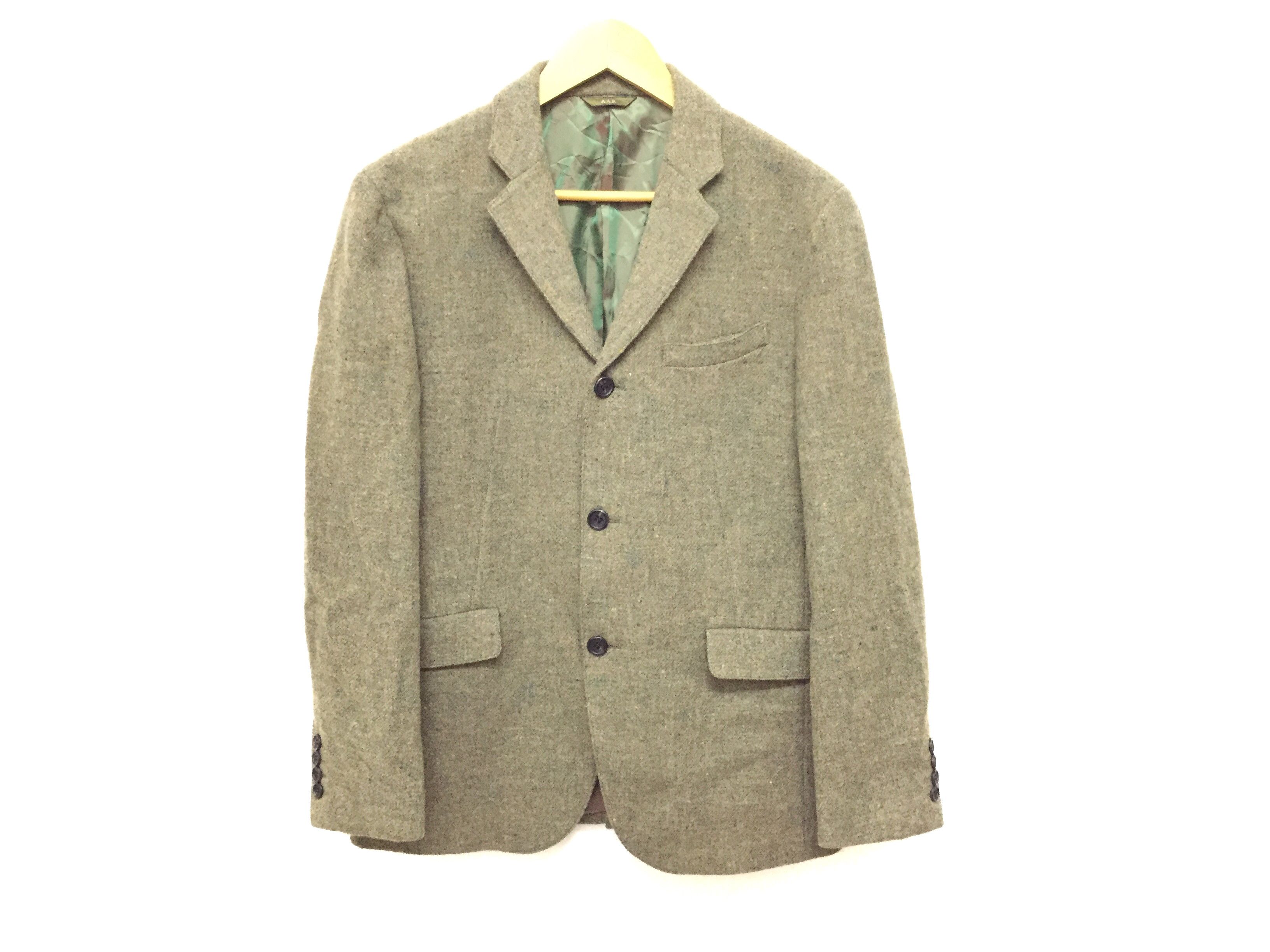 Yohji Yamamoto Wool Blend Shimmer Sparkling green lining jacket /blazer Size US M / EU 48-50 / 2 - 2 Thumbnail