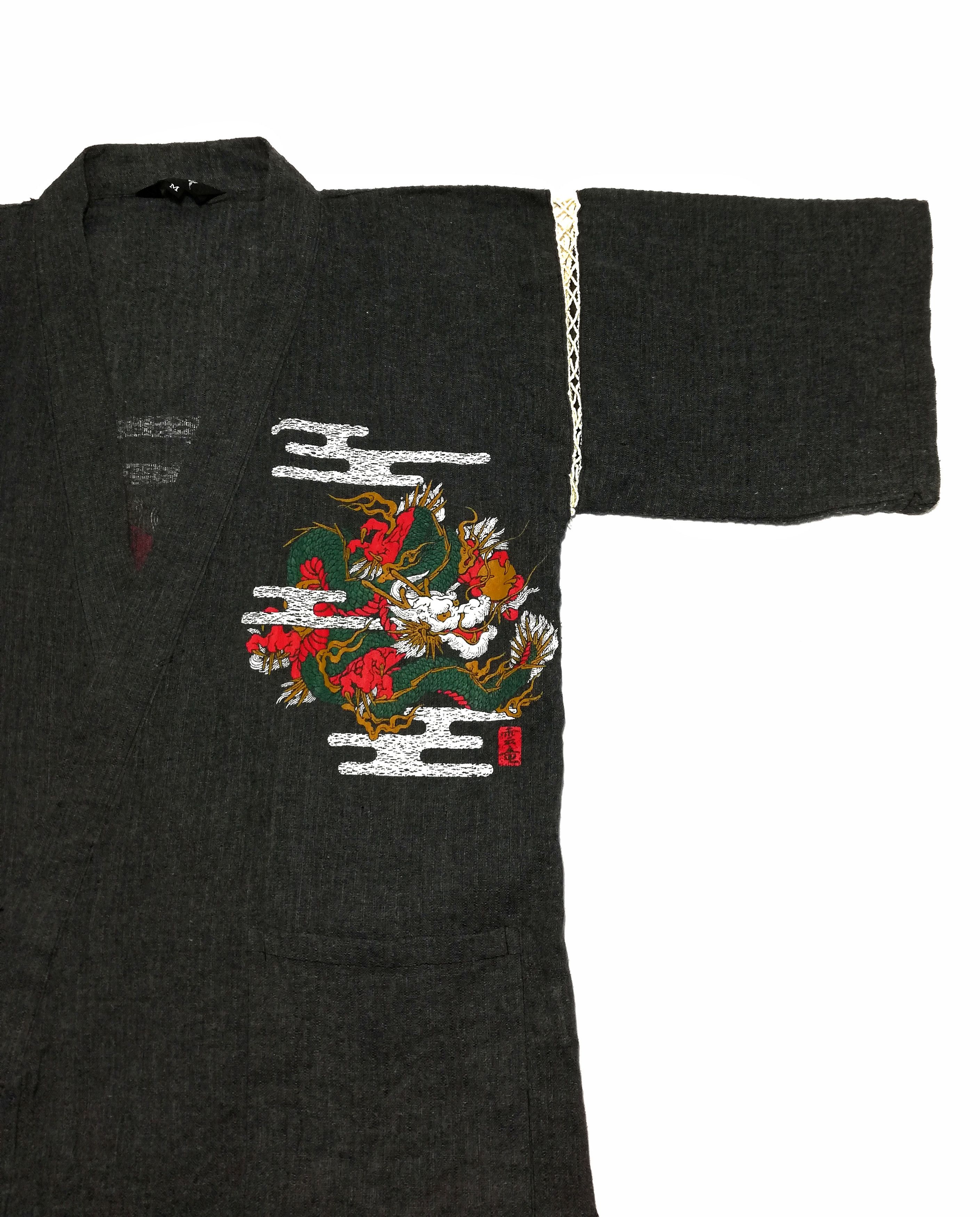 Art Comes First 🔥Vintage Japan Man Cool Kimono Shirt Dragon Big Logo🔥 Size US S / EU 44-46 / 1 - 9 Thumbnail