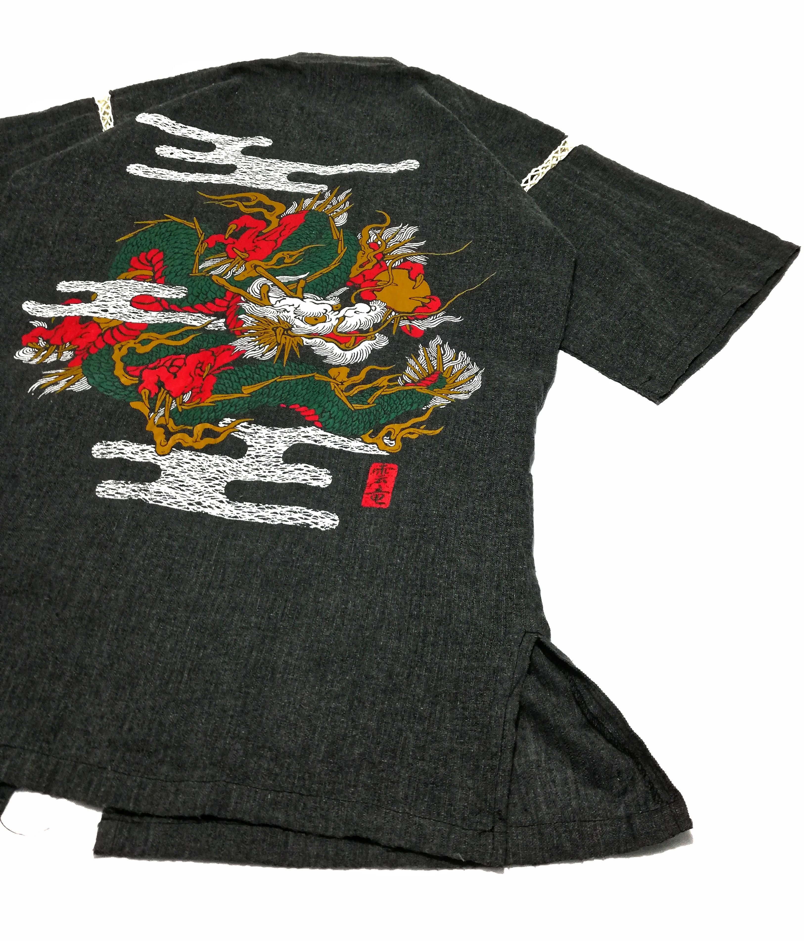 Art Comes First 🔥Vintage Japan Man Cool Kimono Shirt Dragon Big Logo🔥 Size US S / EU 44-46 / 1 - 4 Thumbnail