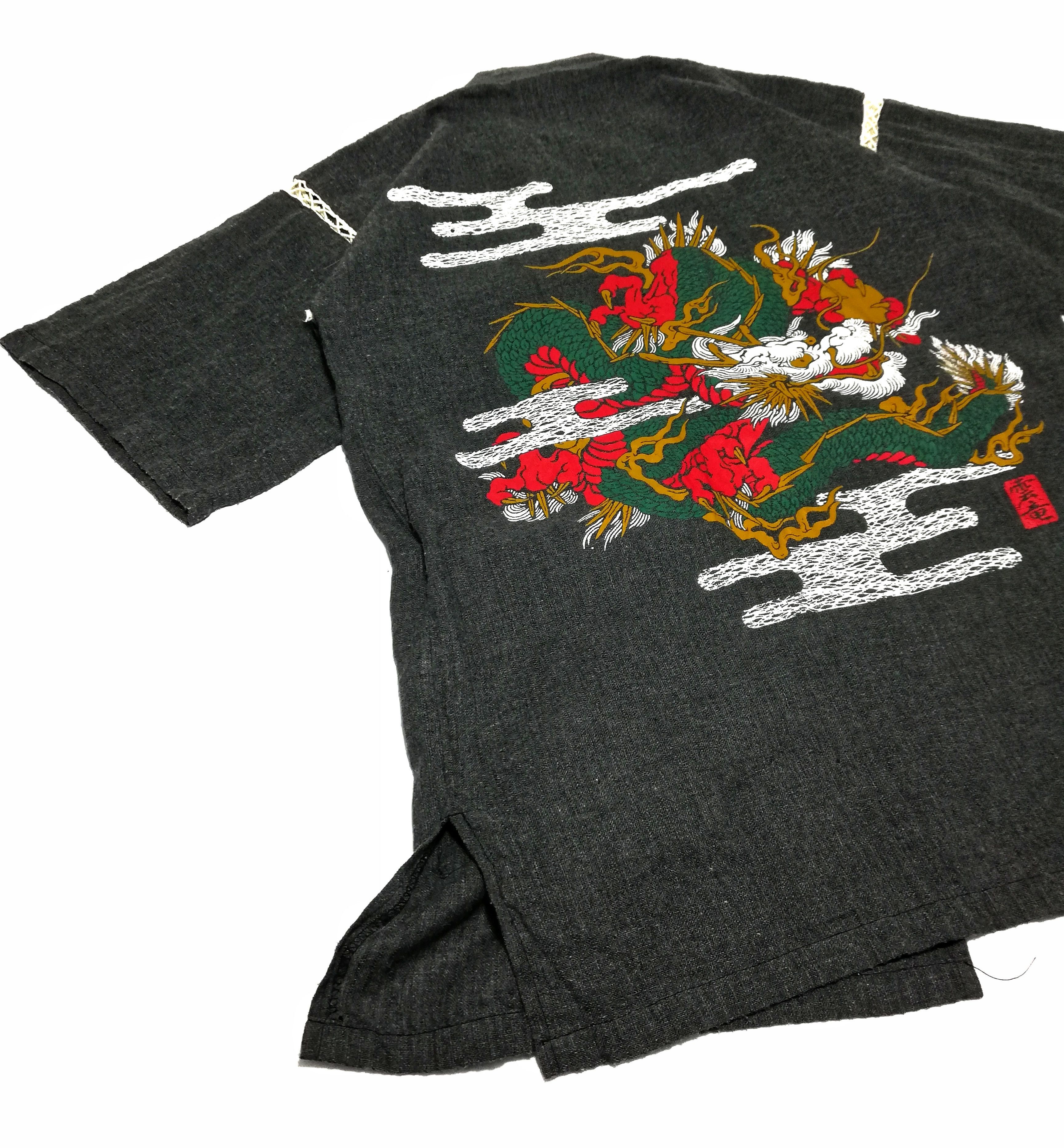 Art Comes First 🔥Vintage Japan Man Cool Kimono Shirt Dragon Big Logo🔥 Size US S / EU 44-46 / 1 - 3 Thumbnail