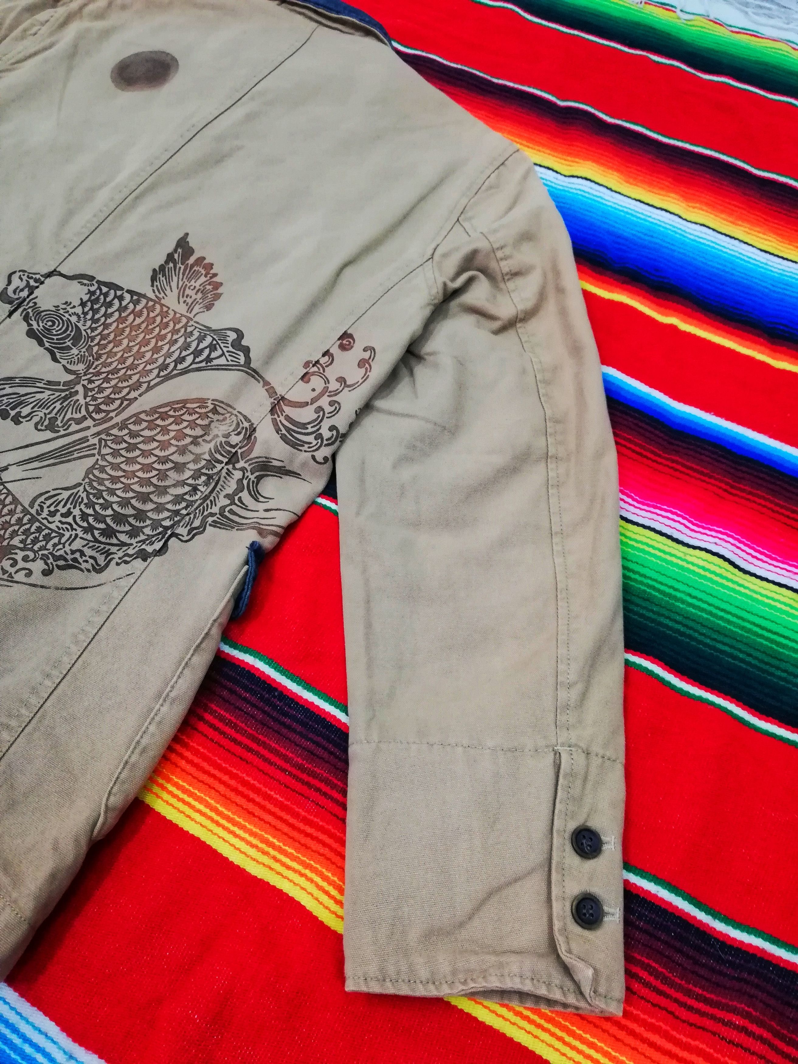 Japanese Brand 🔥Fish Embroidered Japanese Traditional Wear Beggie🔥 Size US M / EU 48-50 / 2 - 6 Thumbnail