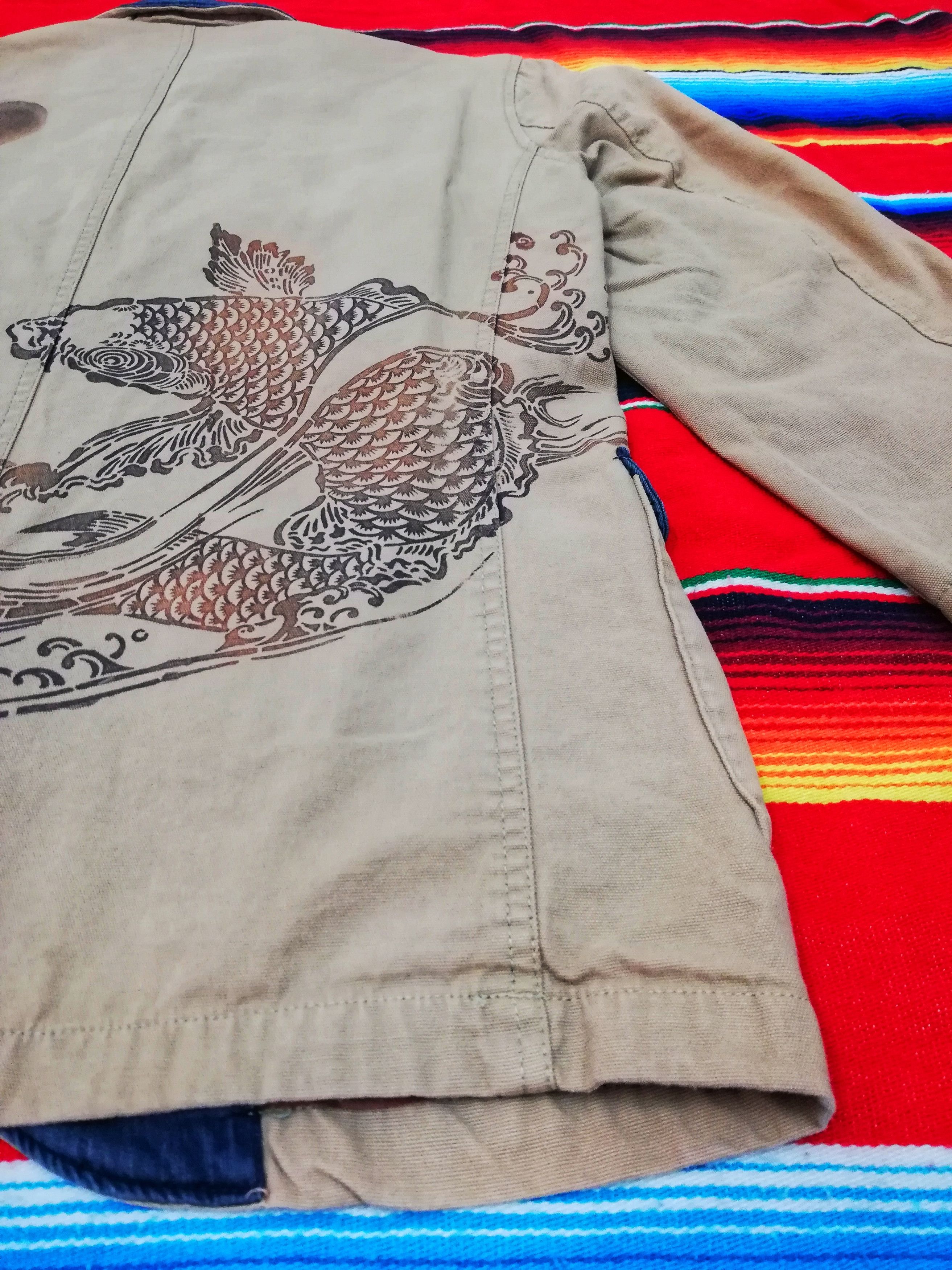 Japanese Brand 🔥Fish Embroidered Japanese Traditional Wear Beggie🔥 Size US M / EU 48-50 / 2 - 3 Thumbnail