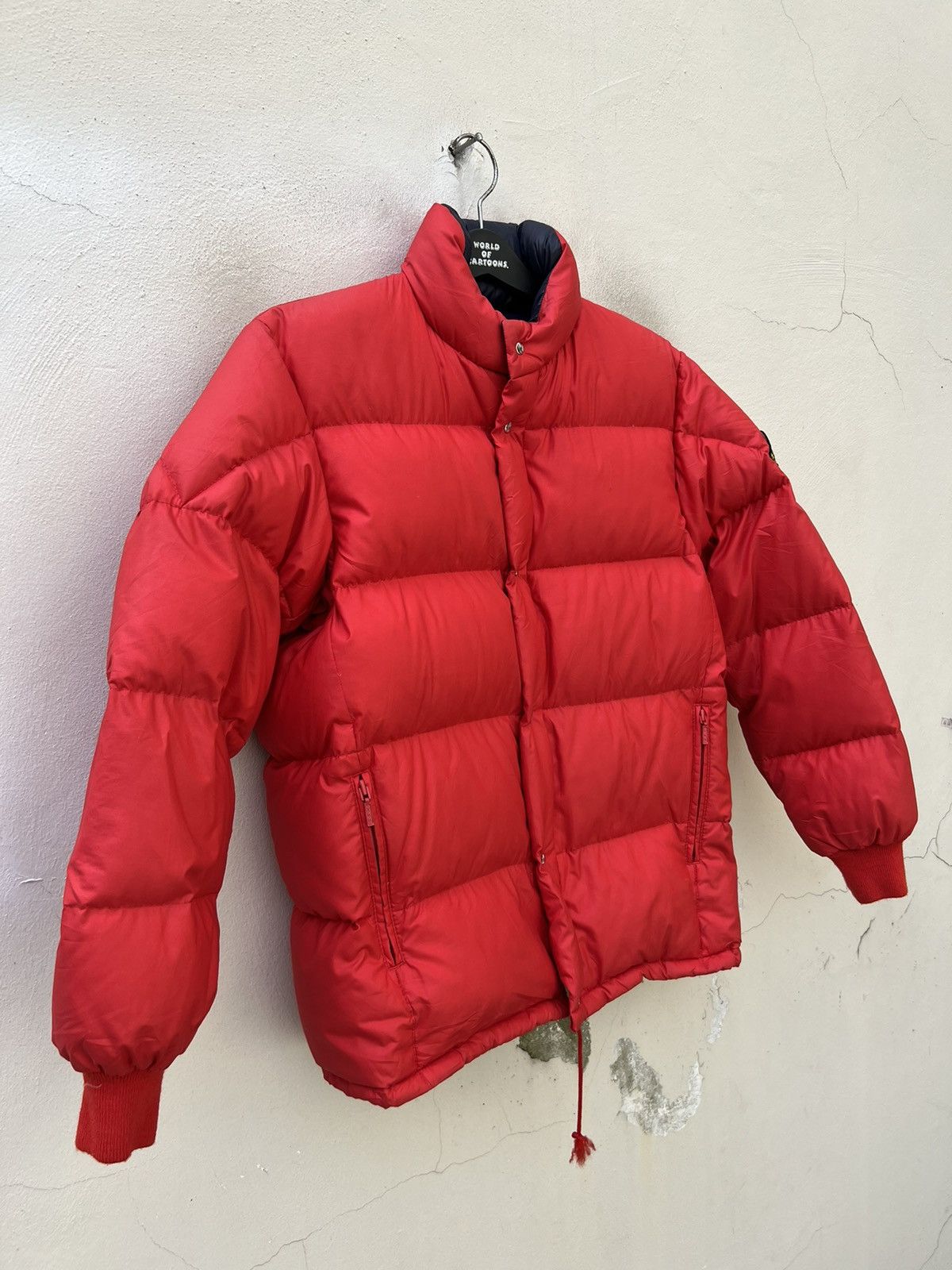 Asics Vintage 80s Moncler X Asics Japan Red Puffer Down Jacket Size US S / EU 44-46 / 1 - 7 Thumbnail