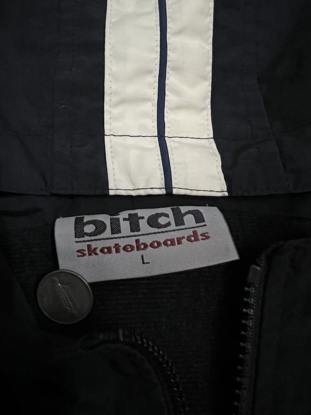 Hook-Ups 🔥NEED GONE🔥VTG 90s BITCH SKATEBOARD STRIPS POLYESTER JACKET Size US L / EU 52-54 / 3 - 11 Thumbnail