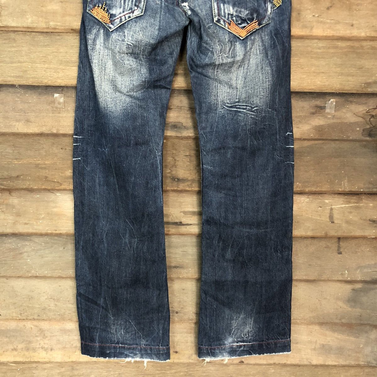 Japanese Brand DL Casse Jeans Blue distressed Denim Pants #4585 Size US 29 - 3 Thumbnail