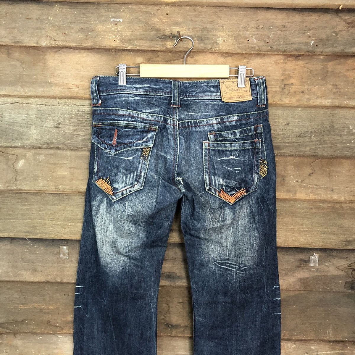 Japanese Brand DL Casse Jeans Blue distressed Denim Pants #4585 Size US 29 - 2 Thumbnail