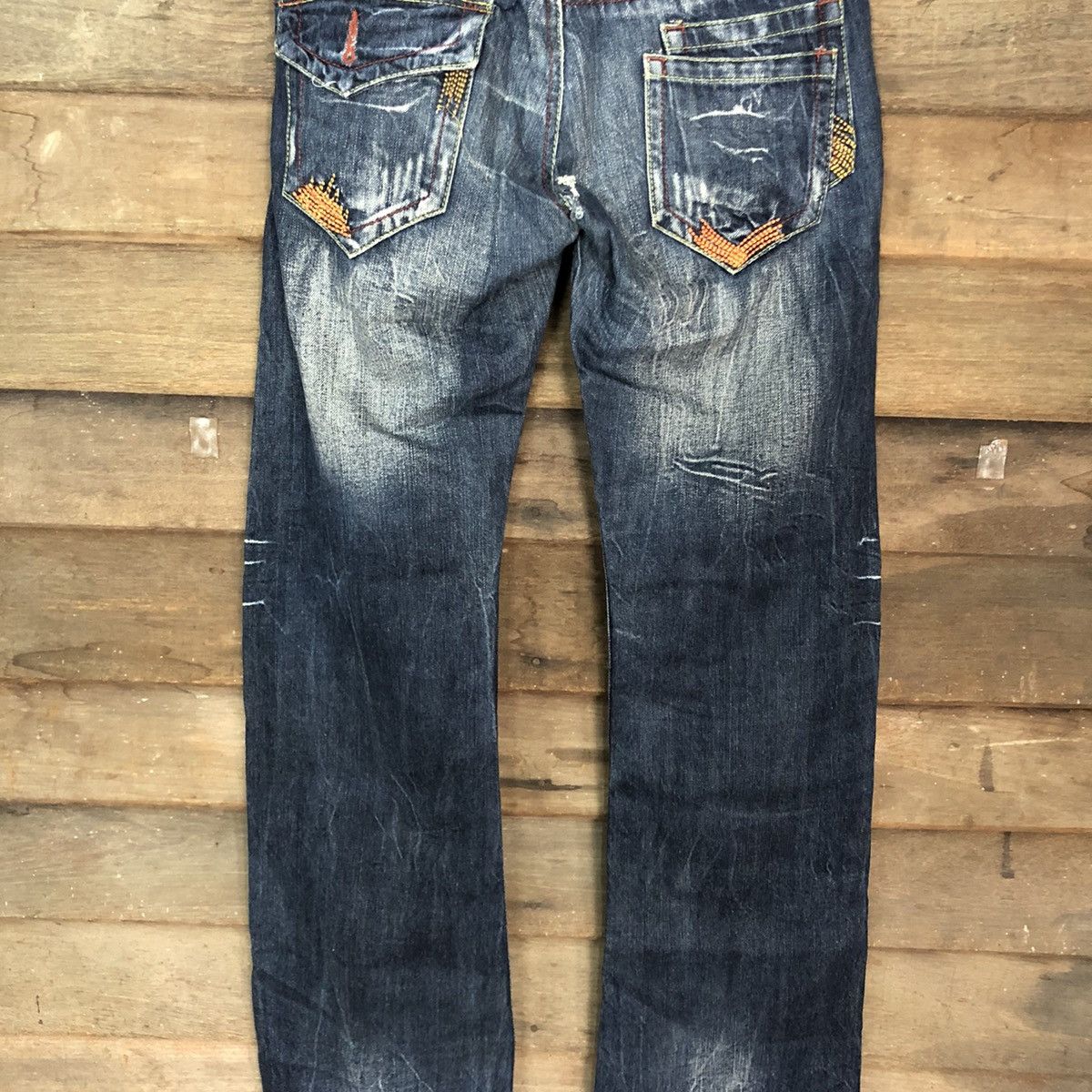 Japanese Brand DL Casse Jeans Blue distressed Denim Pants #4585 Size US 29 - 4 Thumbnail