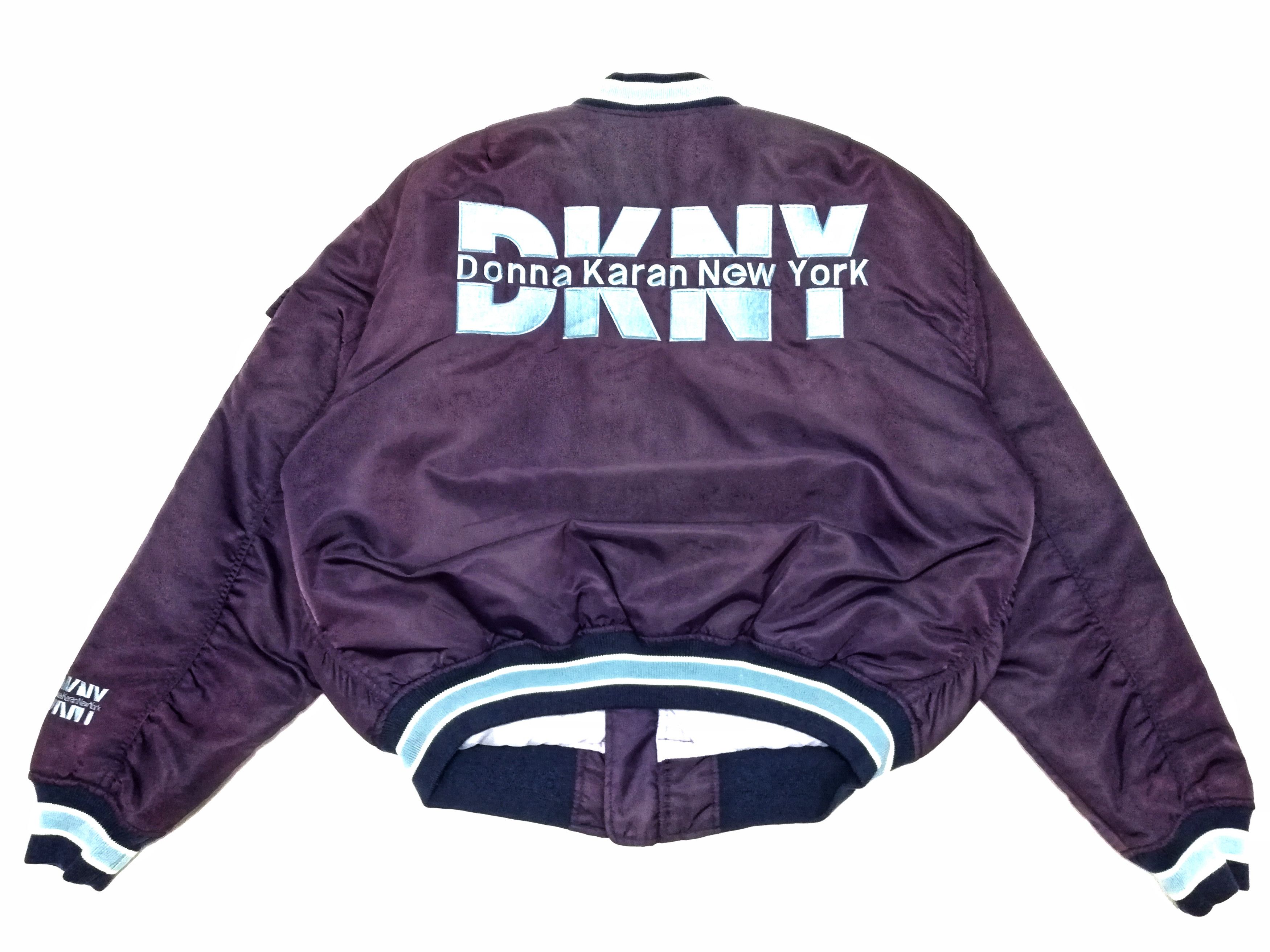 DKNY 🔥Donna Karan New York Big Logo Bomber Jacket Purple/Blue🔥 Size US L / EU 52-54 / 3 - 3 Thumbnail