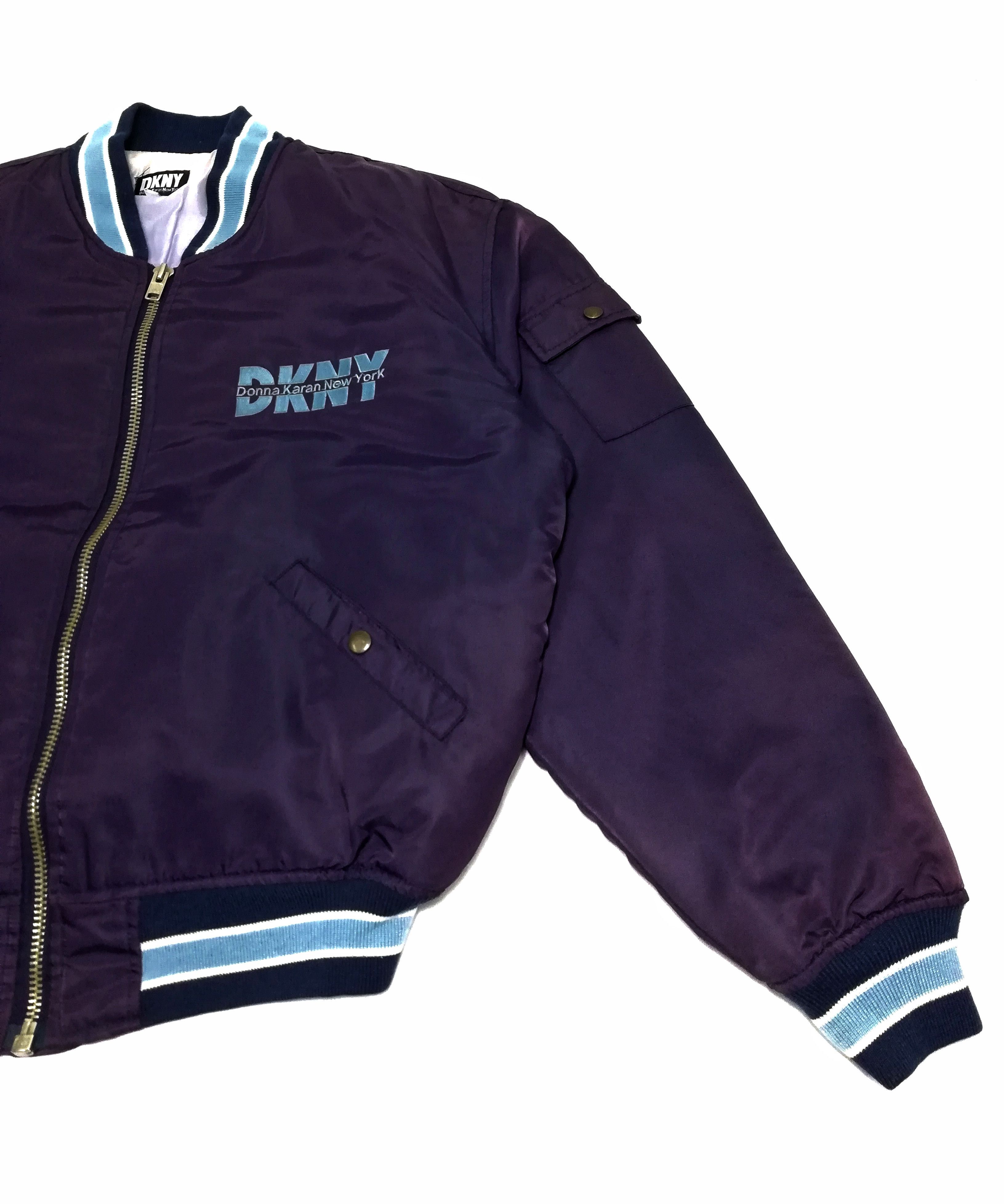 DKNY 🔥Donna Karan New York Big Logo Bomber Jacket Purple/Blue🔥 Size US L / EU 52-54 / 3 - 7 Thumbnail