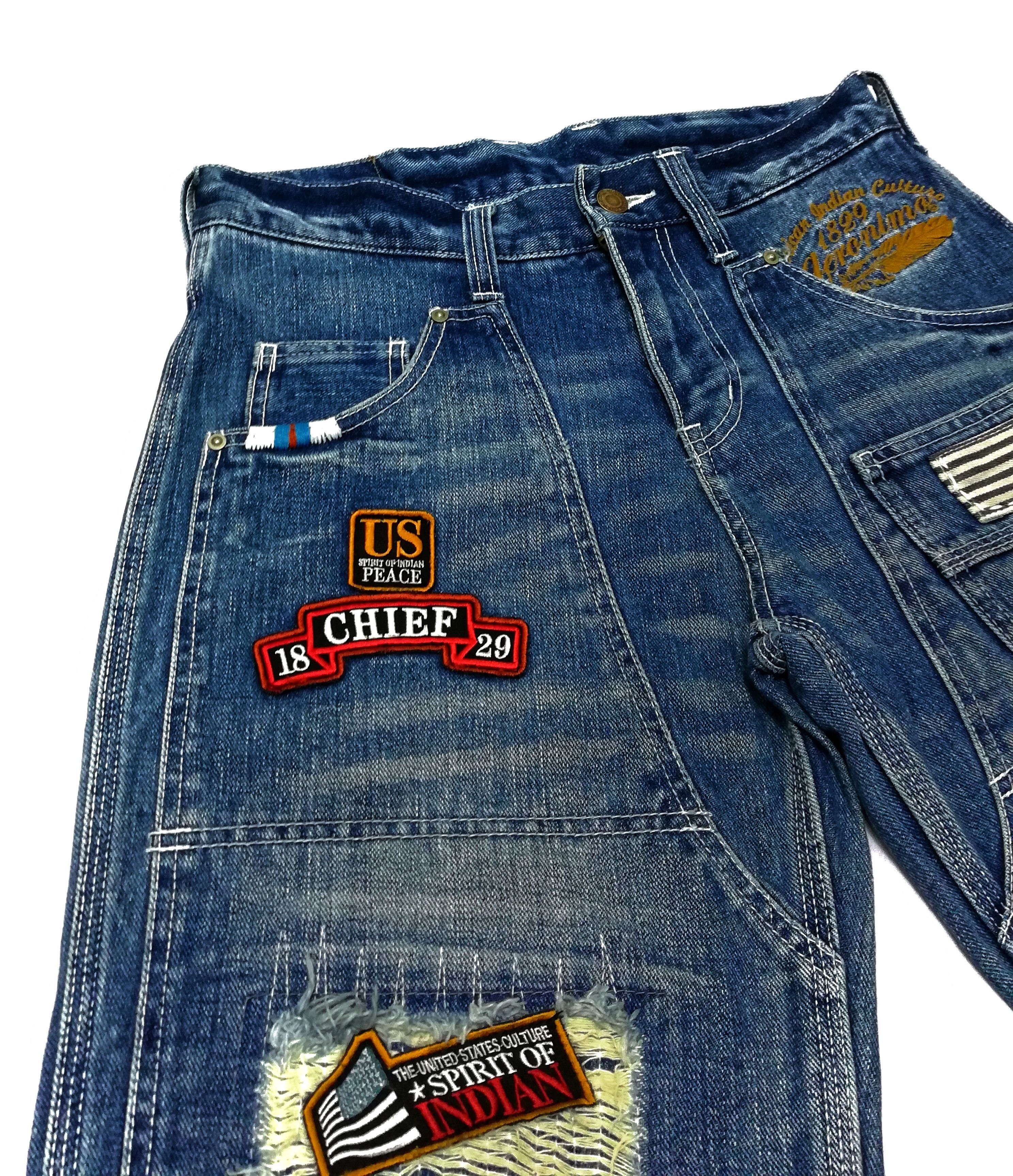 Japanese Brand 🔥Mind Of U.S.A Distressed Patchwork Carpenter Denim Pants Size US 30 / EU 46 - 5 Thumbnail