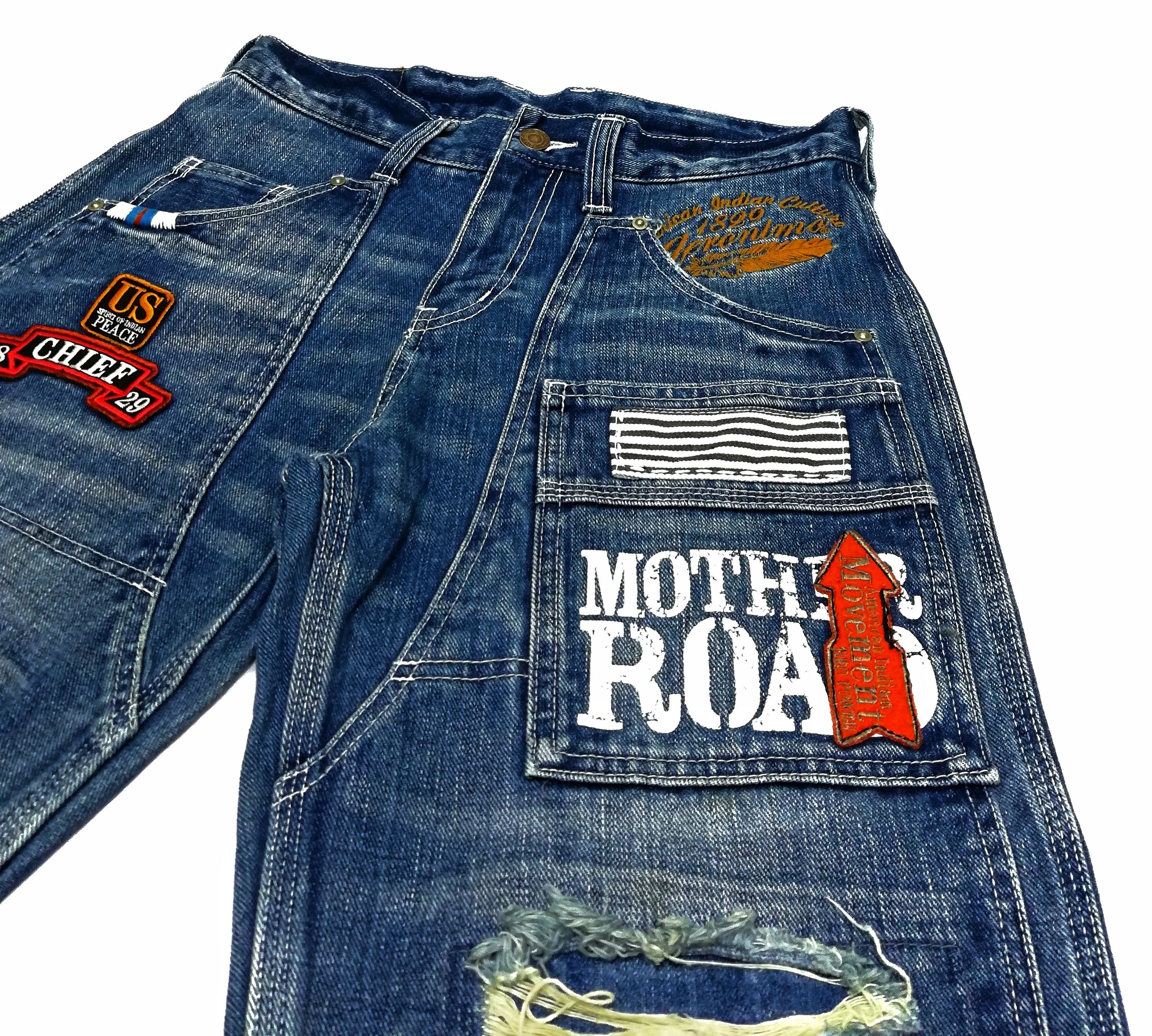 Japanese Brand 🔥Mind Of U.S.A Distressed Patchwork Carpenter Denim Pants Size US 30 / EU 46 - 7 Thumbnail