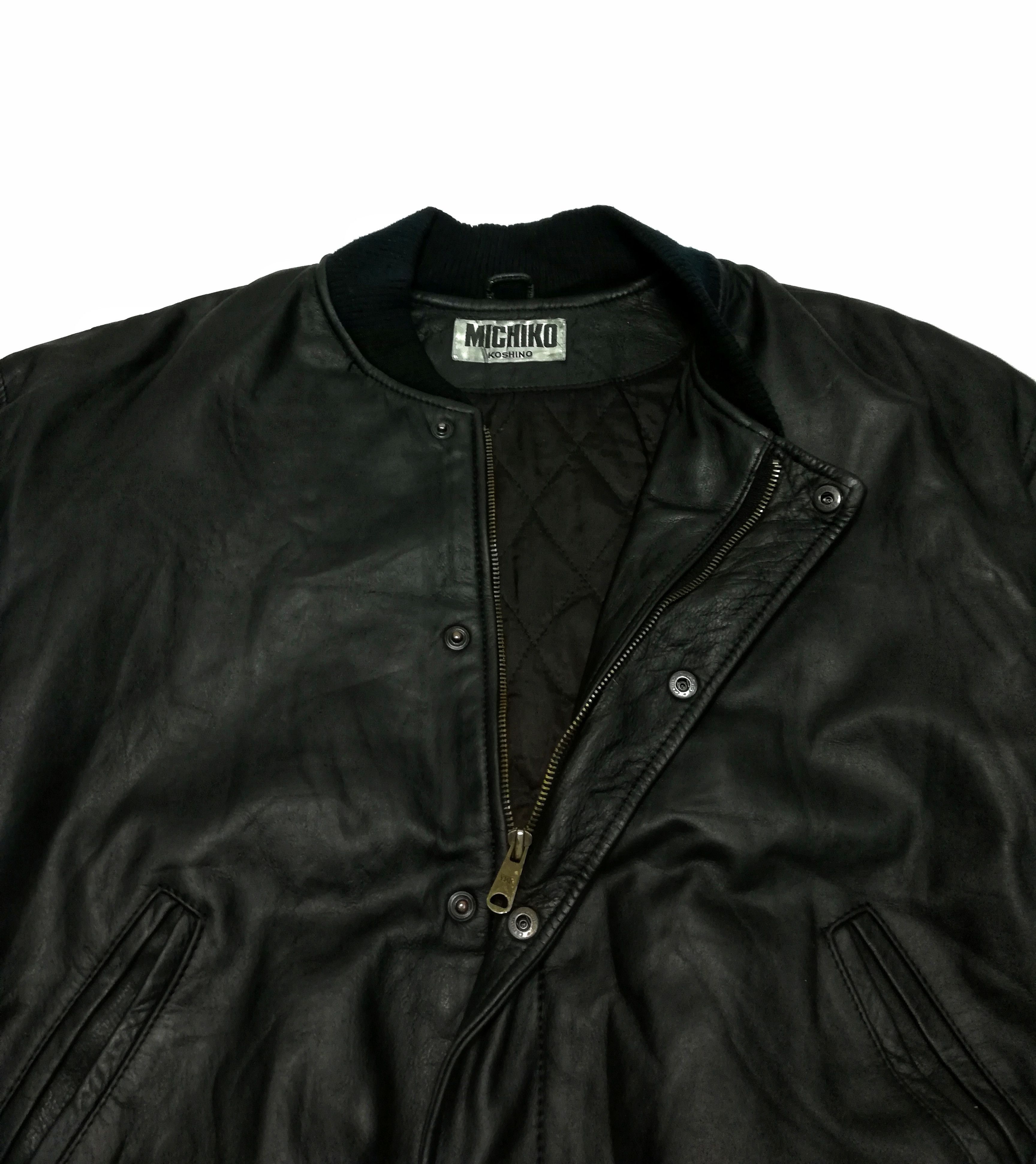 Michiko Koshino × Michiko Koshino London 🔥GRAIL Iconic Michiko Koshino ♠️ Bomber Leather Jacket Size US M / EU 48-50 / 2 - 11 Thumbnail