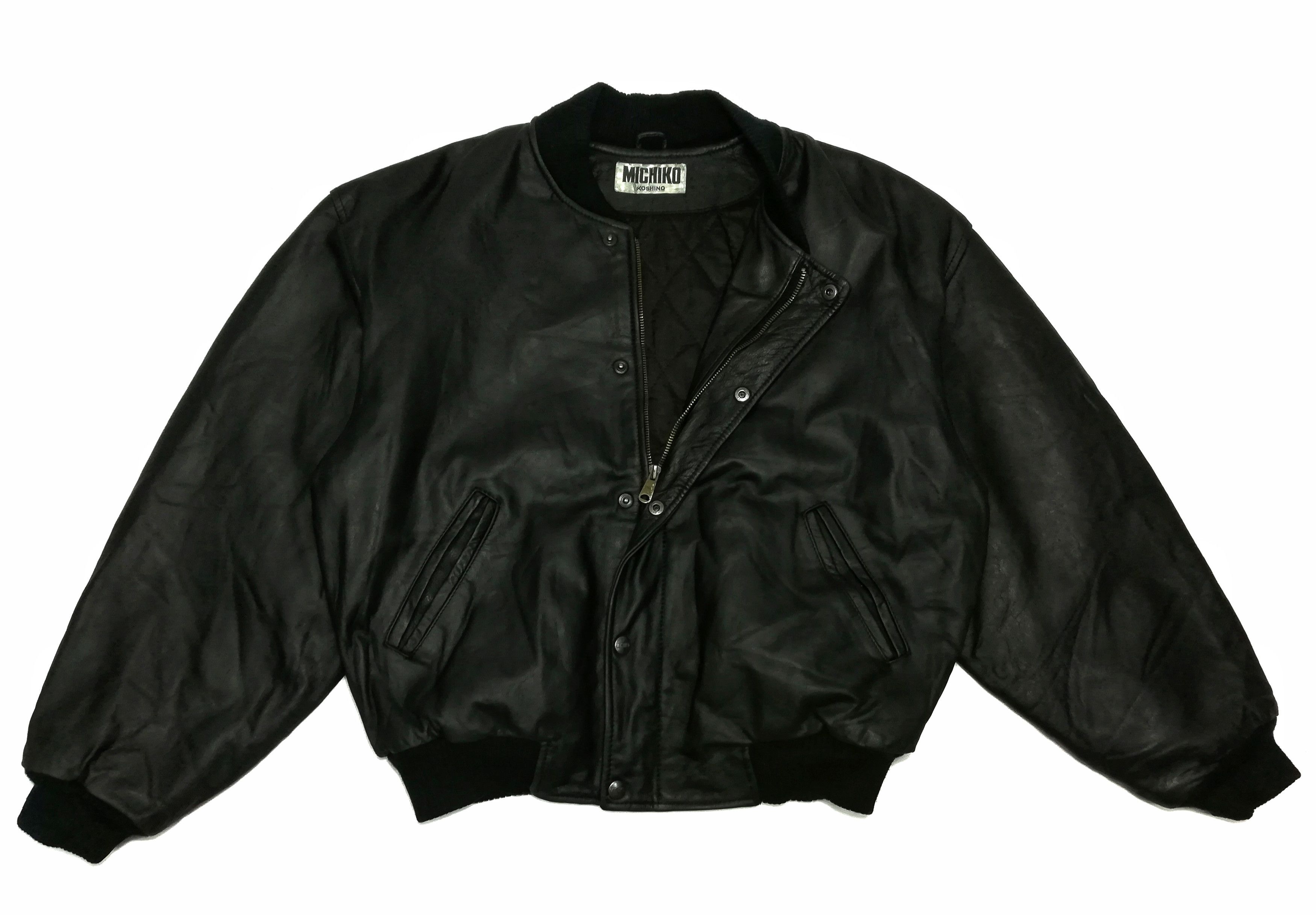 Michiko Koshino × Michiko Koshino London 🔥GRAIL Iconic Michiko Koshino ♠️ Bomber Leather Jacket Size US M / EU 48-50 / 2 - 10 Thumbnail