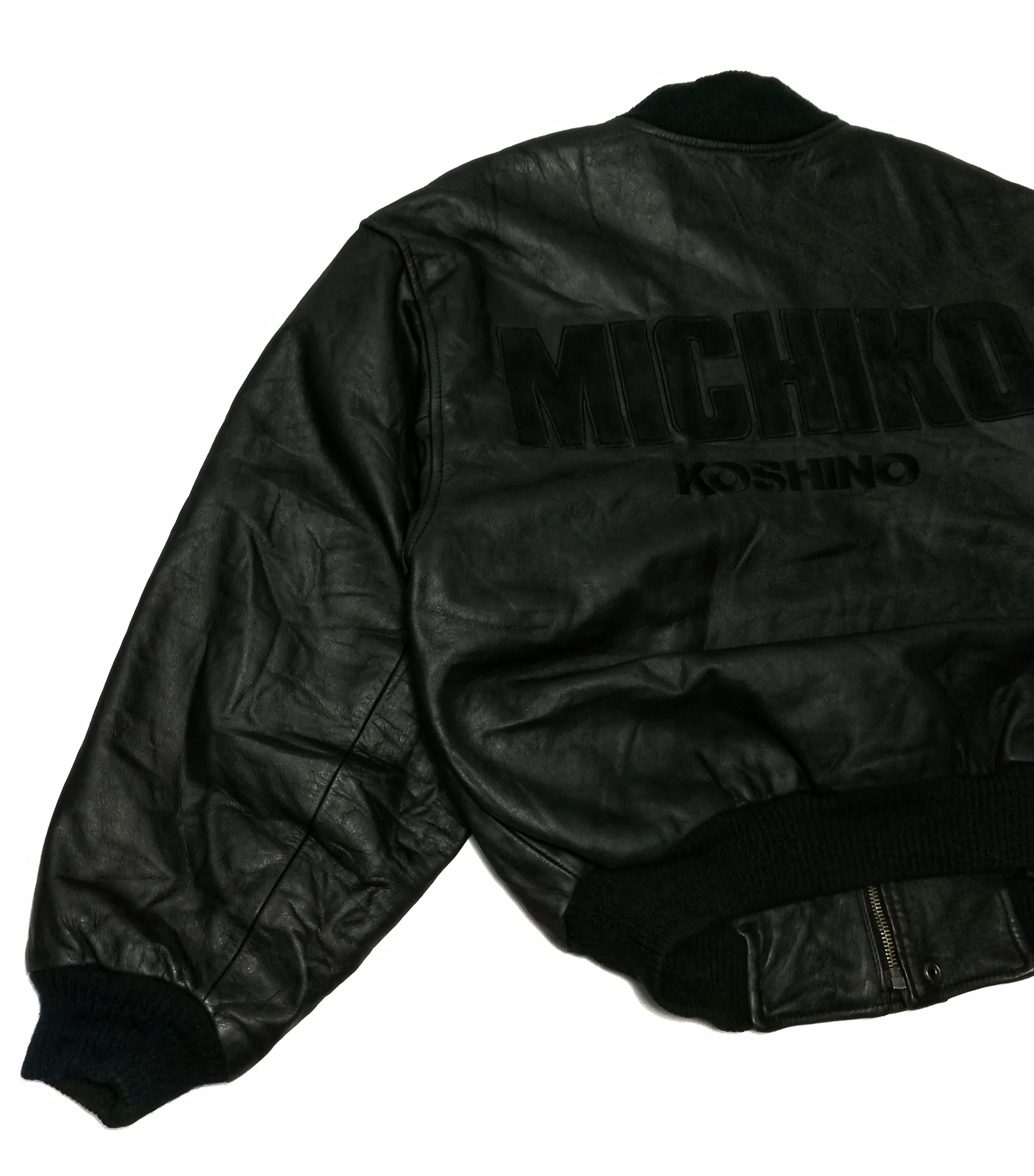 Michiko Koshino × Michiko Koshino London 🔥GRAIL Iconic Michiko Koshino ♠️ Bomber Leather Jacket Size US M / EU 48-50 / 2 - 2 Thumbnail