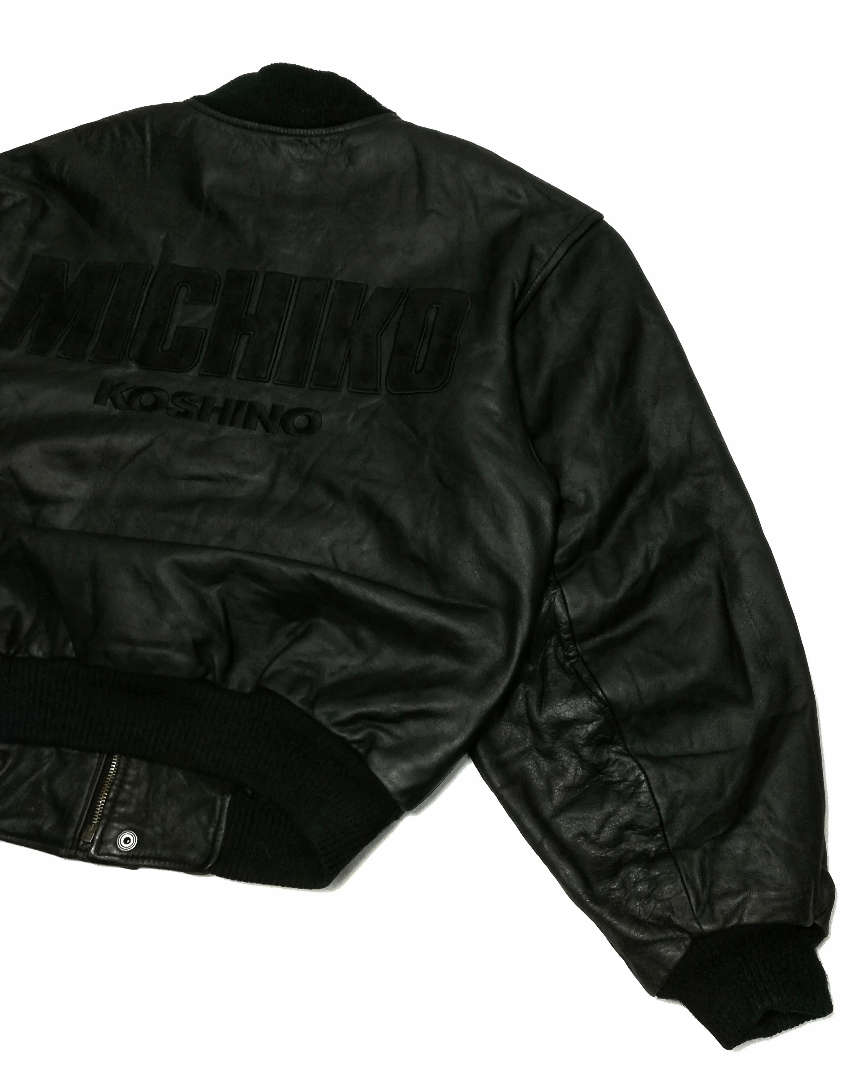 Michiko Koshino × Michiko Koshino London 🔥GRAIL Iconic Michiko Koshino ♠️ Bomber Leather Jacket Size US M / EU 48-50 / 2 - 3 Thumbnail