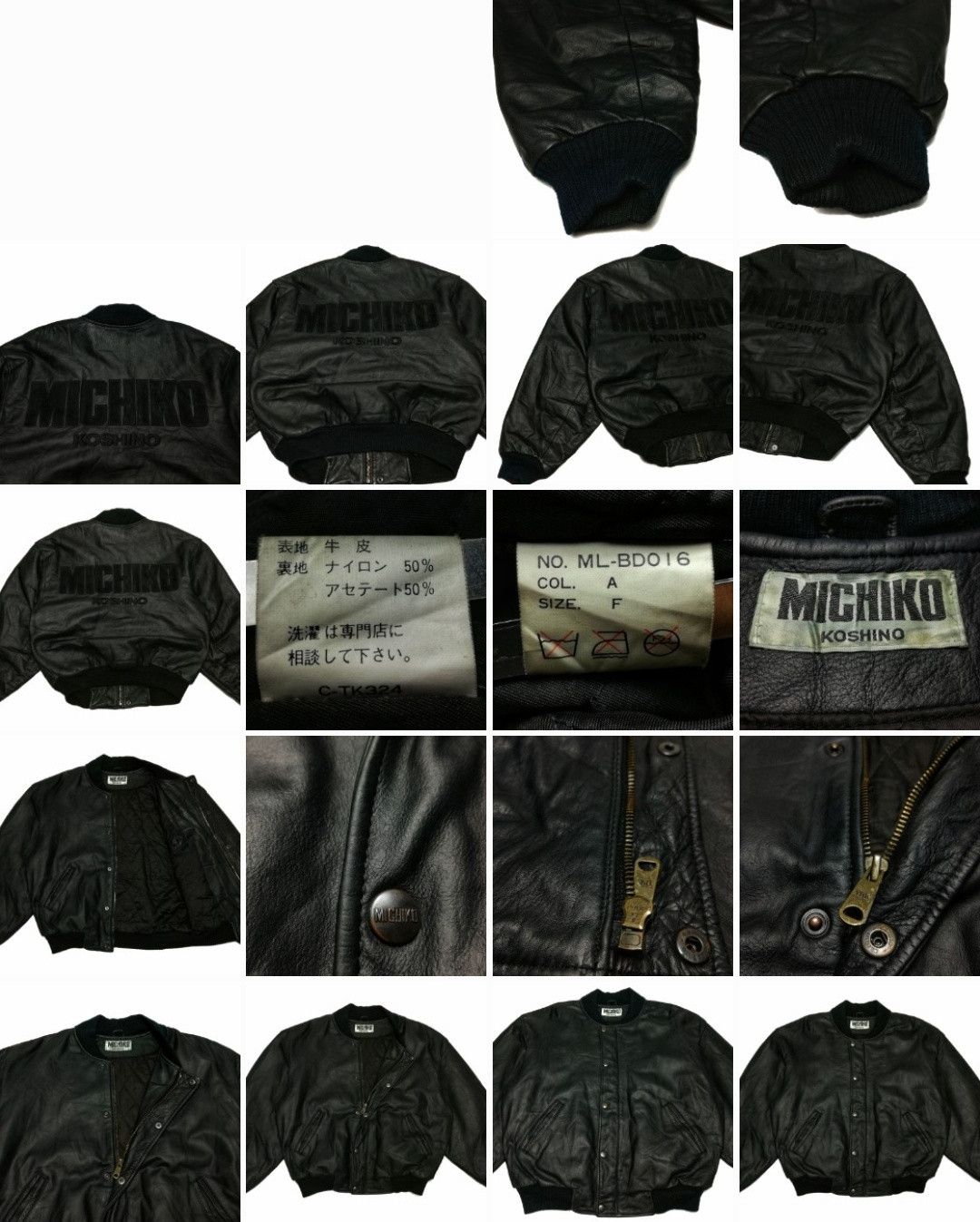 Michiko Koshino × Michiko Koshino London 🔥GRAIL Iconic Michiko Koshino ♠️ Bomber Leather Jacket Size US M / EU 48-50 / 2 - 19 Thumbnail