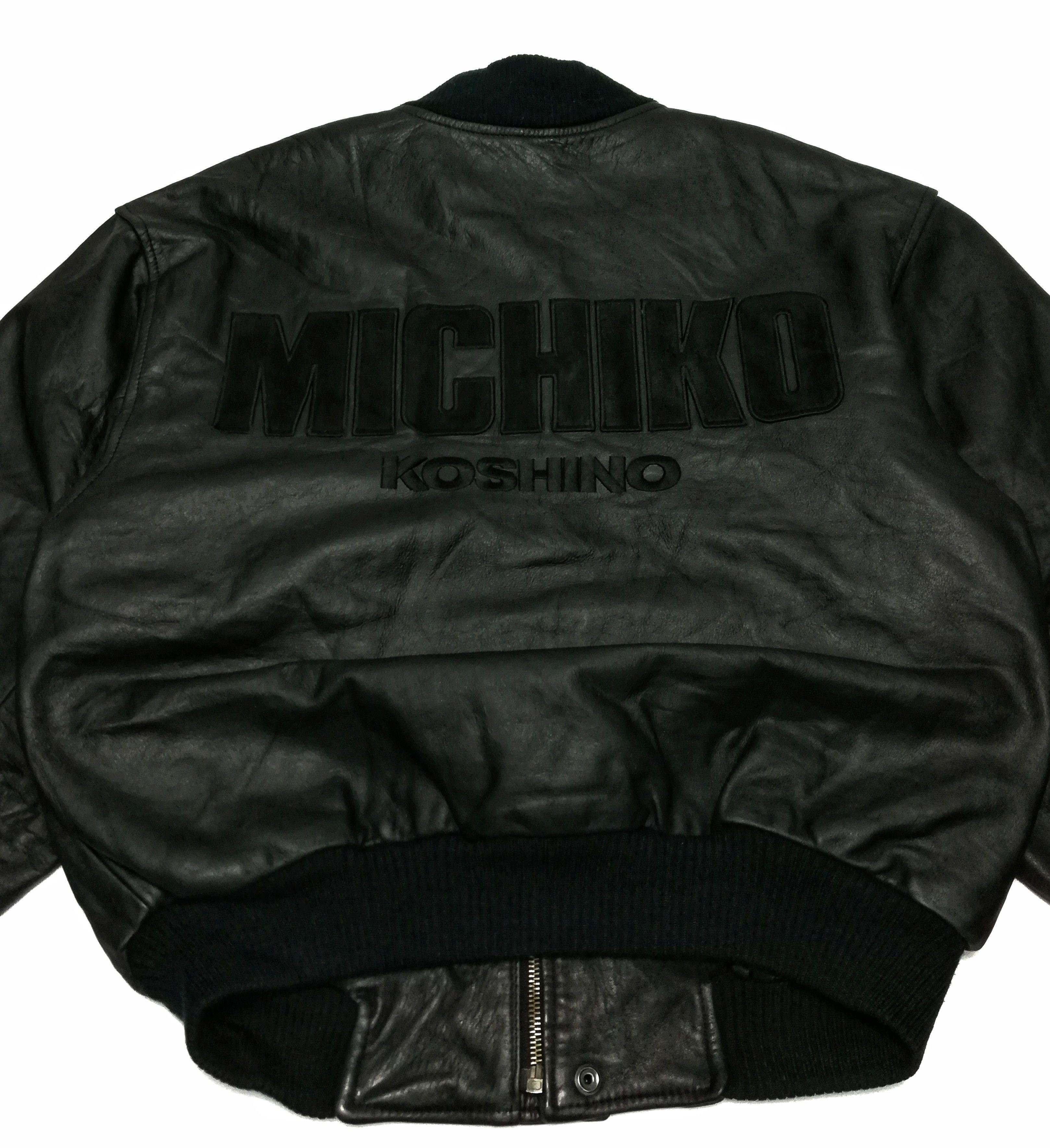 Michiko Koshino × Michiko Koshino London 🔥GRAIL Iconic Michiko Koshino ♠️ Bomber Leather Jacket Size US M / EU 48-50 / 2 - 4 Thumbnail