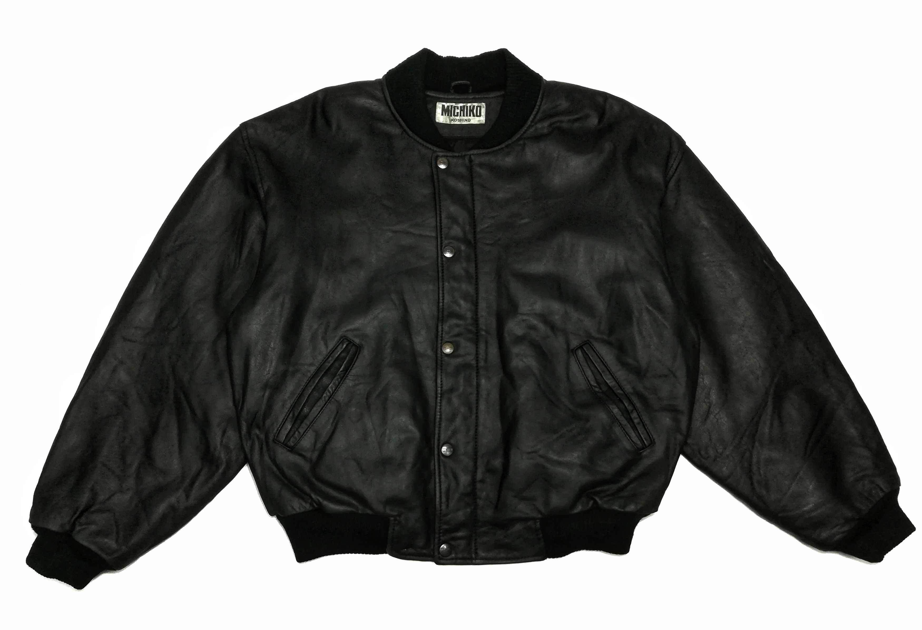 Michiko Koshino × Michiko Koshino London 🔥GRAIL Iconic Michiko Koshino ♠️ Bomber Leather Jacket Size US M / EU 48-50 / 2 - 8 Thumbnail
