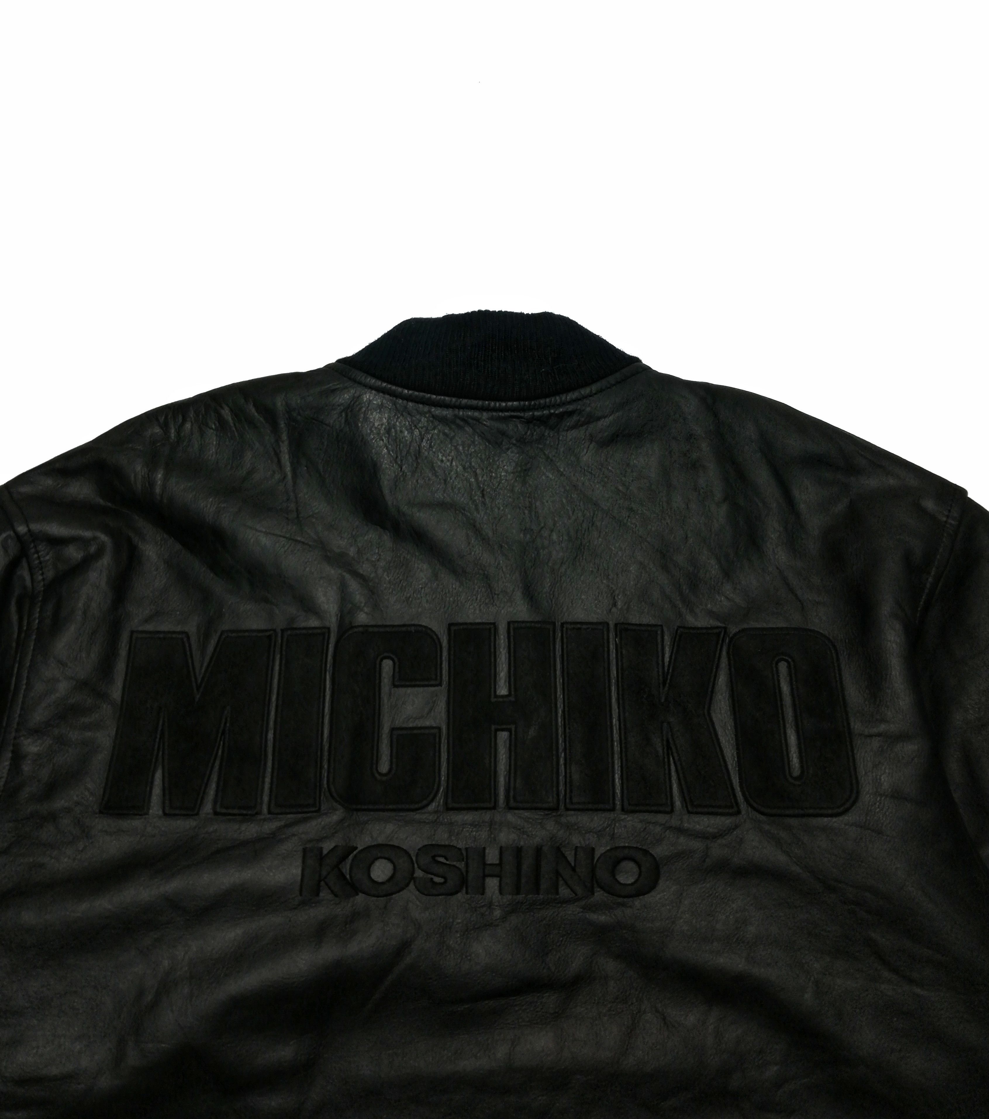Michiko Koshino × Michiko Koshino London 🔥GRAIL Iconic Michiko Koshino ♠️ Bomber Leather Jacket Size US M / EU 48-50 / 2 - 5 Thumbnail