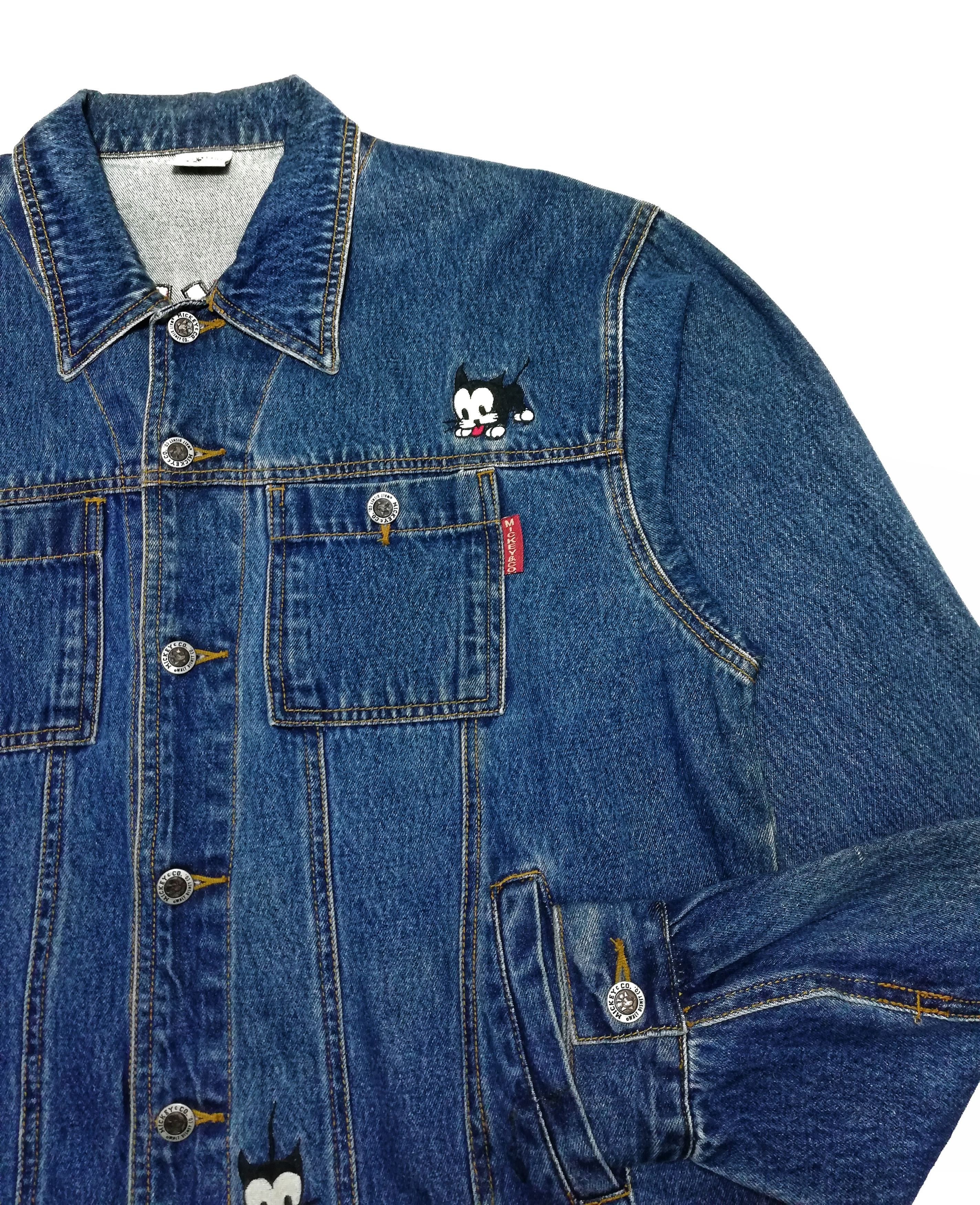 Mickey & Co. × Mickey Mouse 🔥Micky Mouse Big Logo Mickey's Pal Pluto Denim Jacket Size US L / EU 52-54 / 3 - 8 Thumbnail