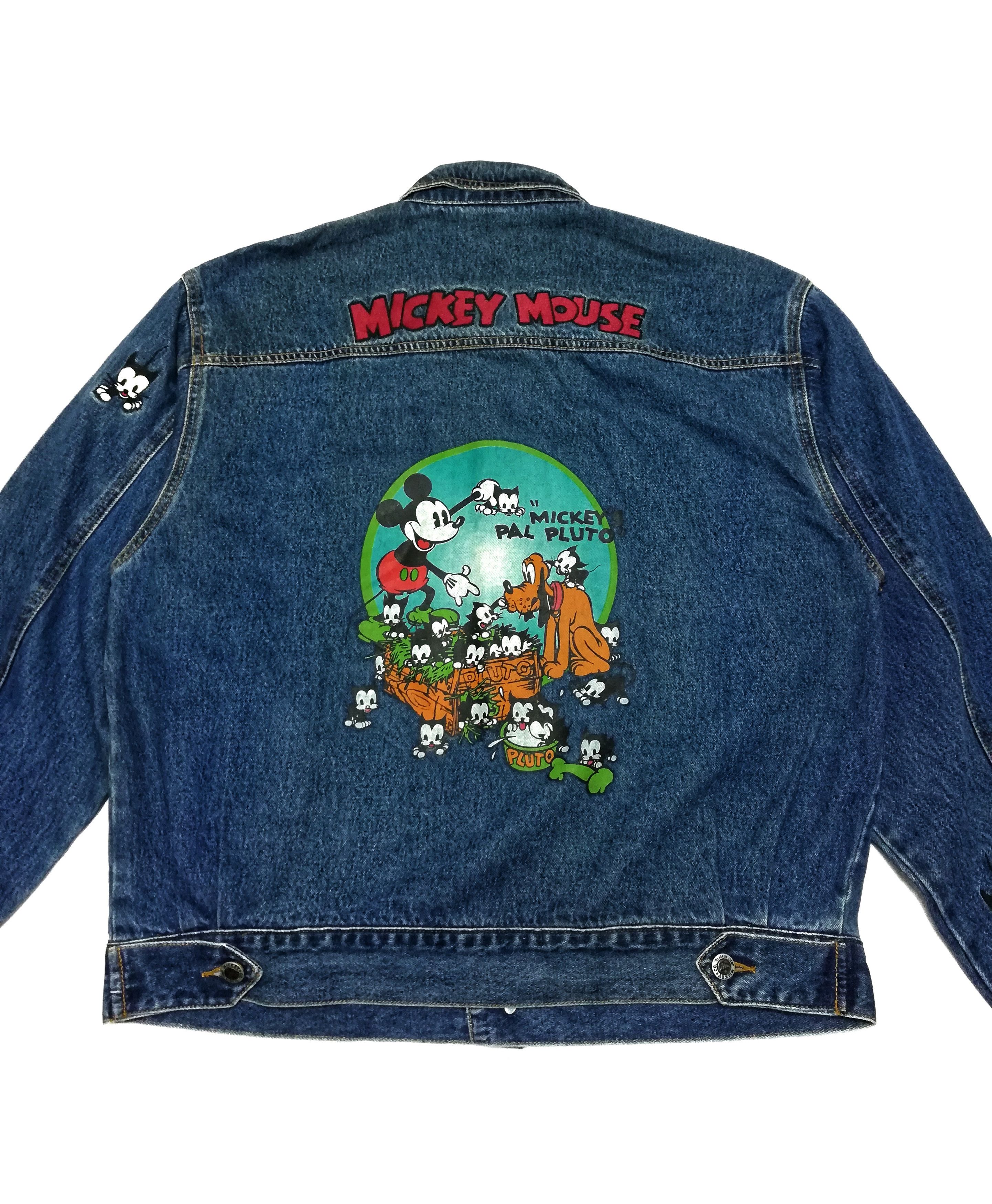 Mickey & Co. × Mickey Mouse 🔥Micky Mouse Big Logo Mickey's Pal Pluto Denim Jacket Size US L / EU 52-54 / 3 - 2 Thumbnail