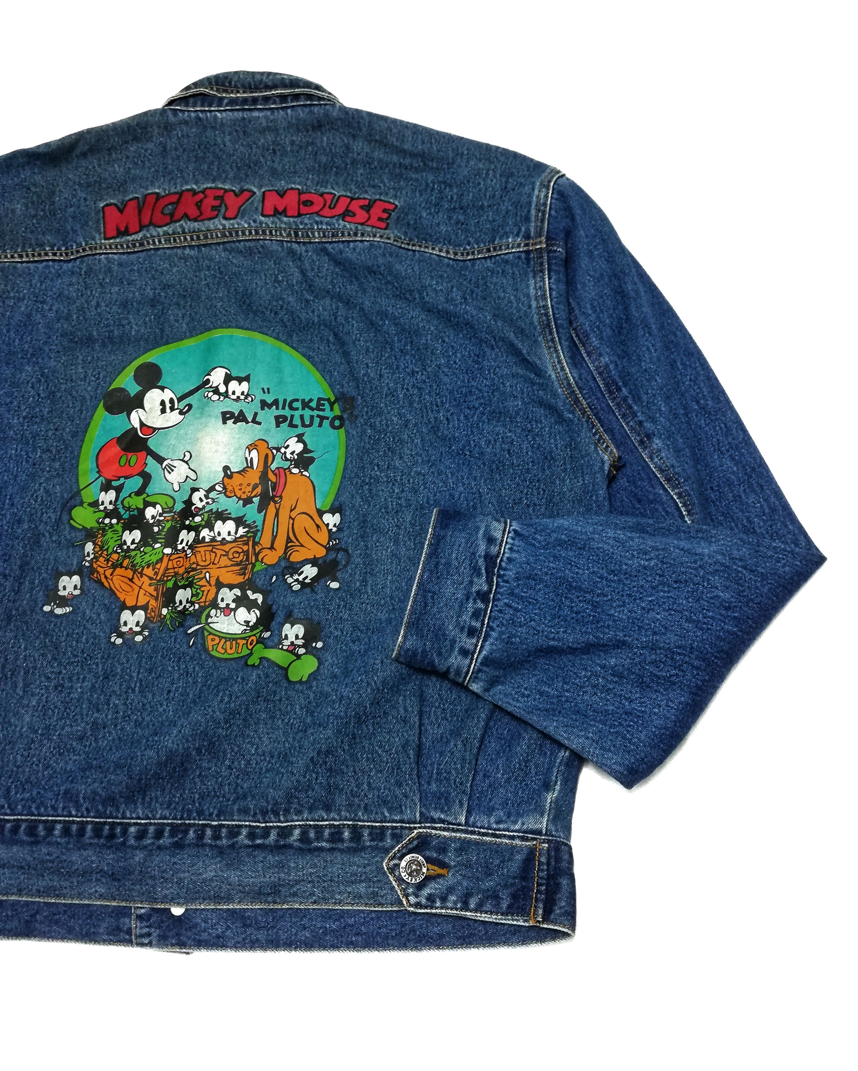 Mickey & Co. × Mickey Mouse 🔥Micky Mouse Big Logo Mickey's Pal Pluto Denim Jacket Size US L / EU 52-54 / 3 - 4 Thumbnail