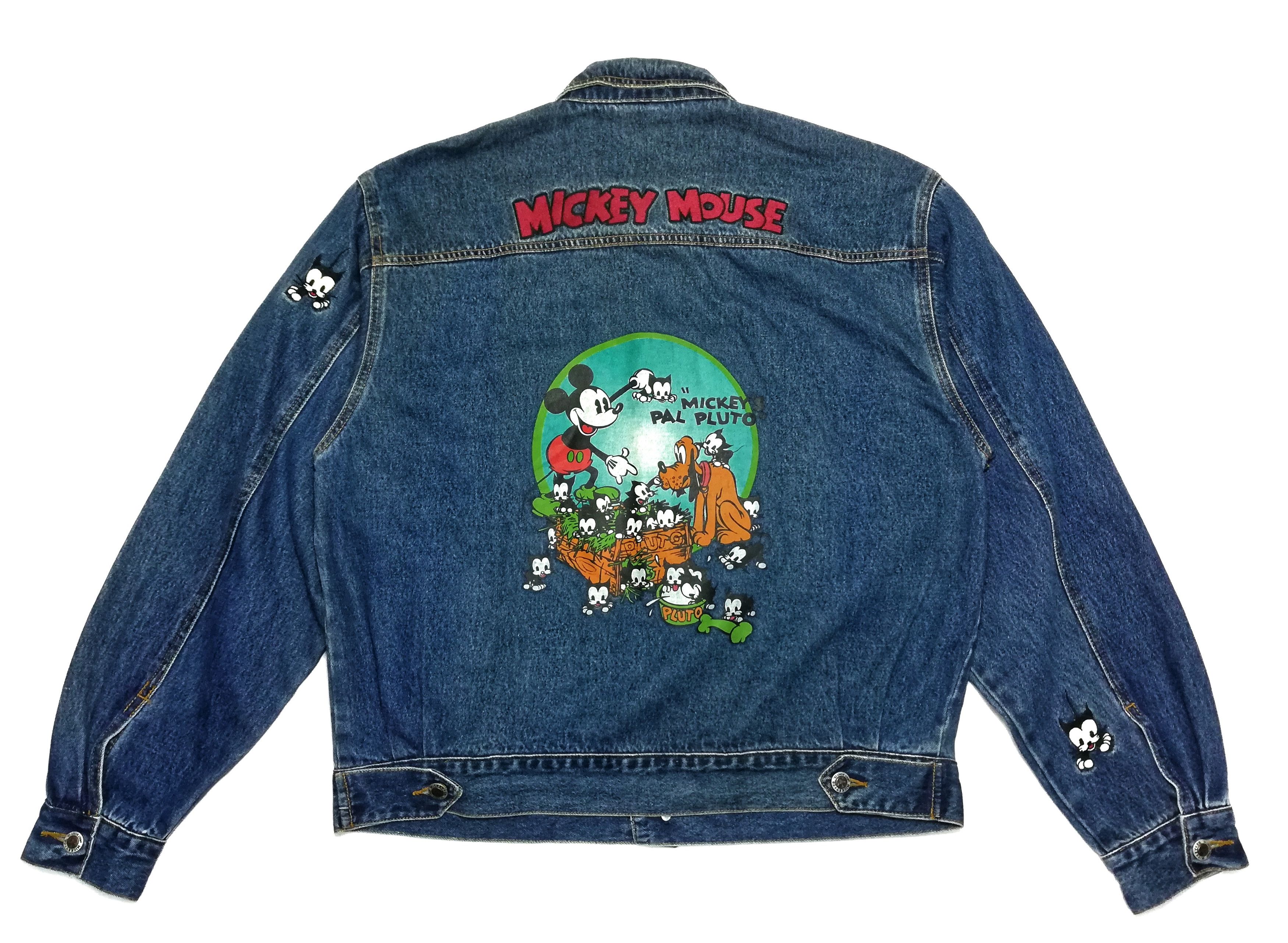 Mickey & Co. × Mickey Mouse 🔥Micky Mouse Big Logo Mickey's Pal Pluto Denim Jacket Size US L / EU 52-54 / 3 - 1 Thumbnail