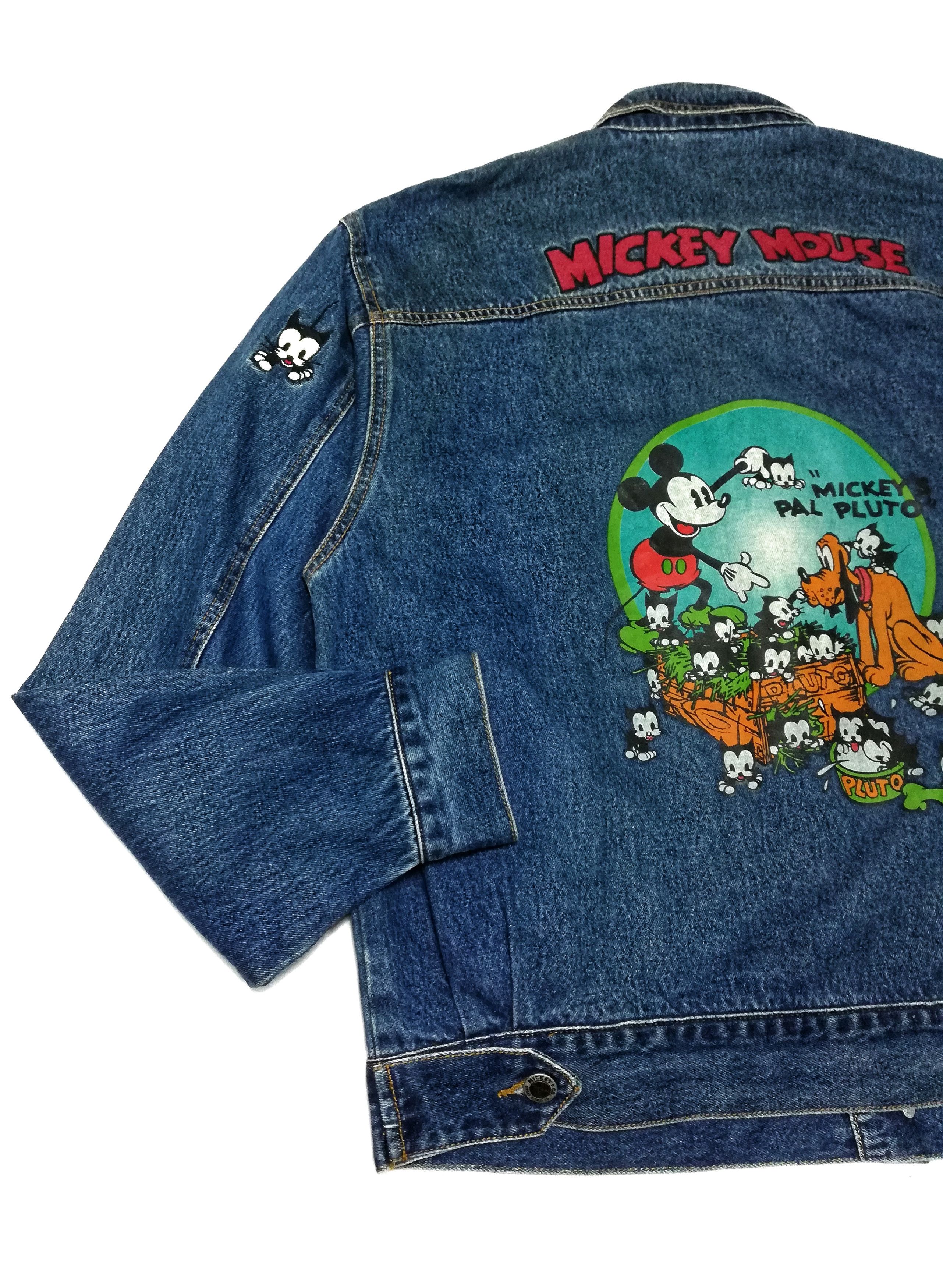 Mickey & Co. × Mickey Mouse 🔥Micky Mouse Big Logo Mickey's Pal Pluto Denim Jacket Size US L / EU 52-54 / 3 - 3 Thumbnail