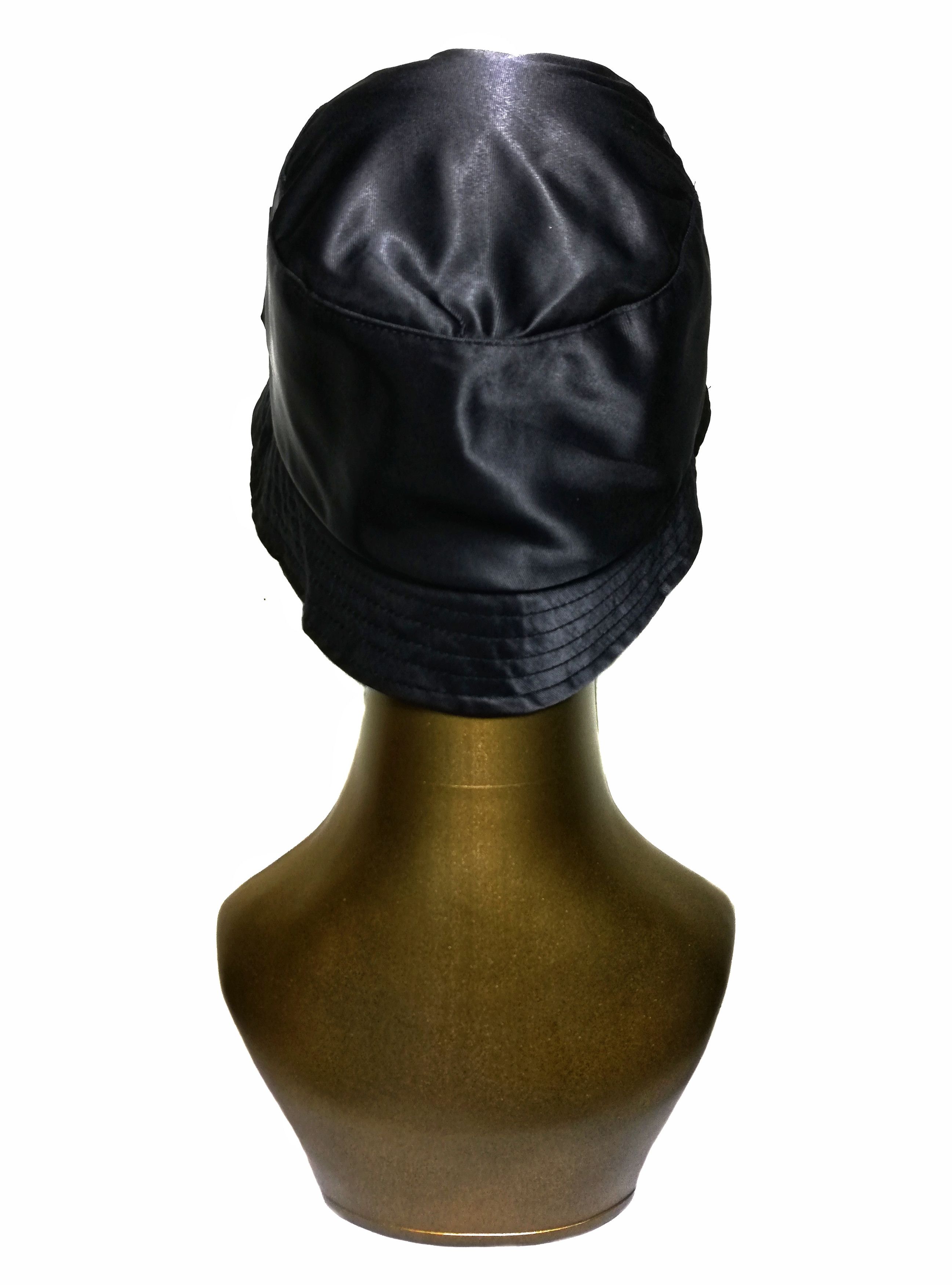 DKNY × Vintage 🔥Donnak Karan New York 🇺🇲 Black Shining Nylon Bucket Hat Size ONE SIZE - 6 Thumbnail