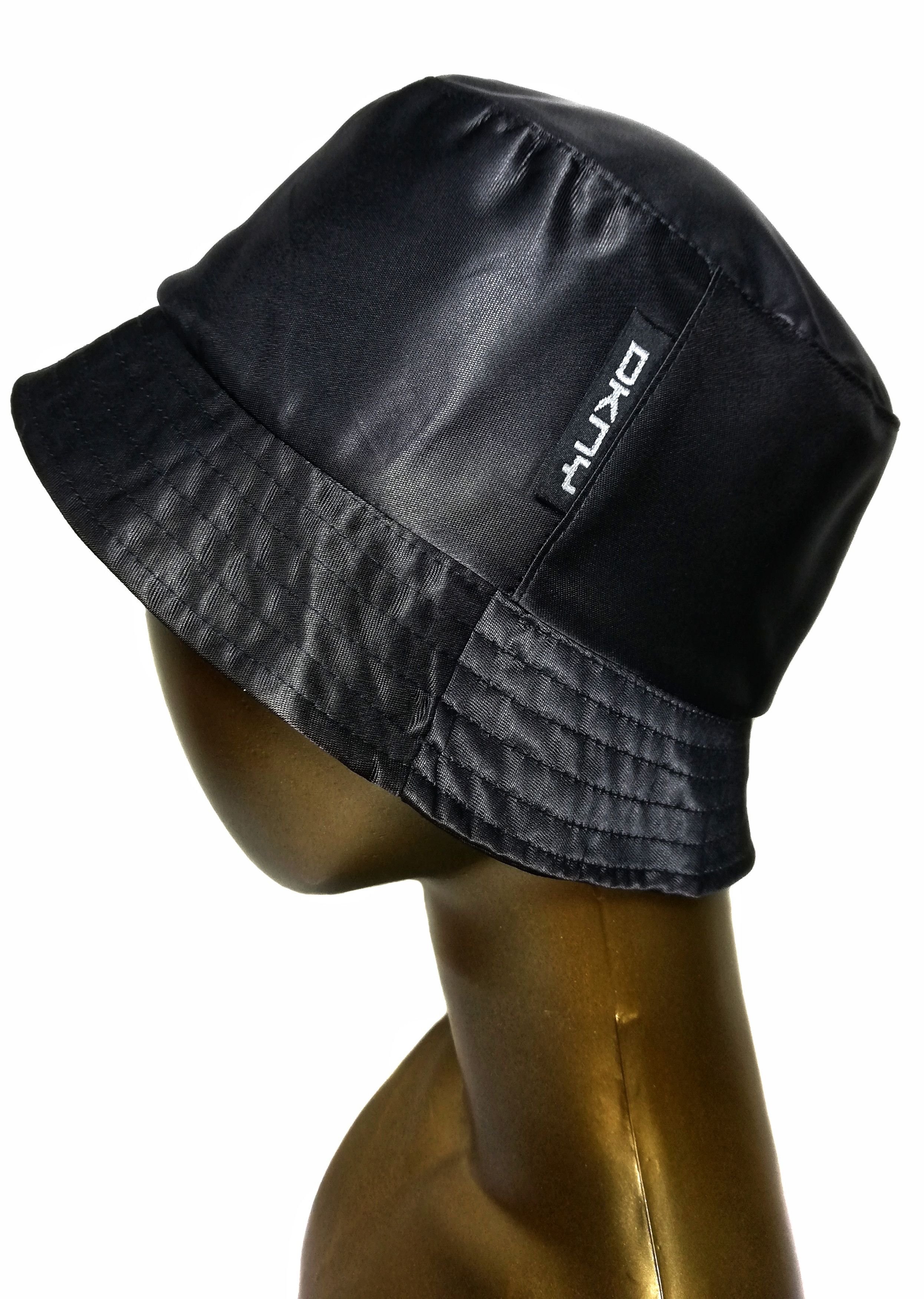 DKNY × Vintage 🔥Donnak Karan New York 🇺🇲 Black Shining Nylon Bucket Hat Size ONE SIZE - 3 Thumbnail