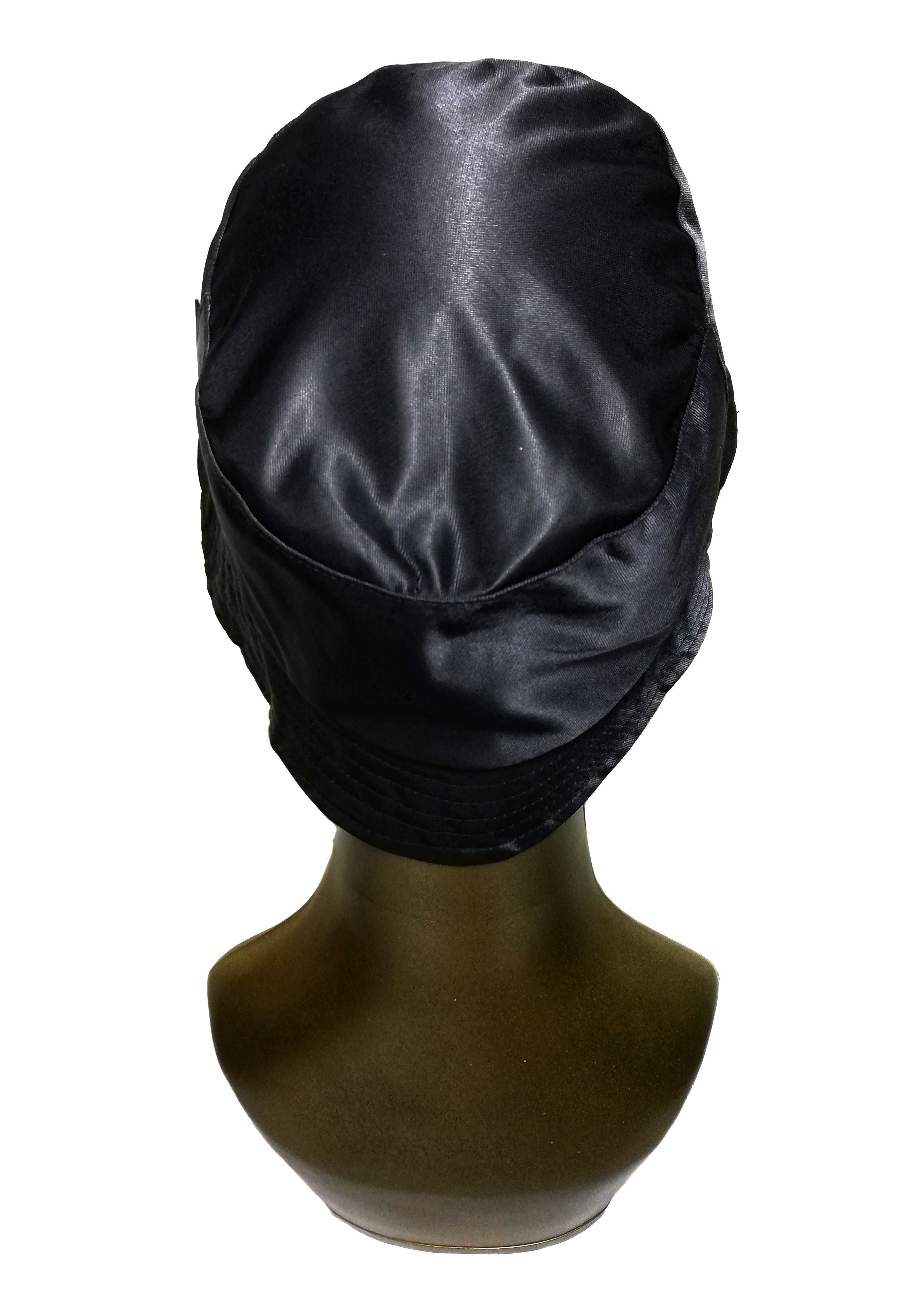 DKNY × Vintage 🔥Donnak Karan New York 🇺🇲 Black Shining Nylon Bucket Hat Size ONE SIZE - 5 Thumbnail