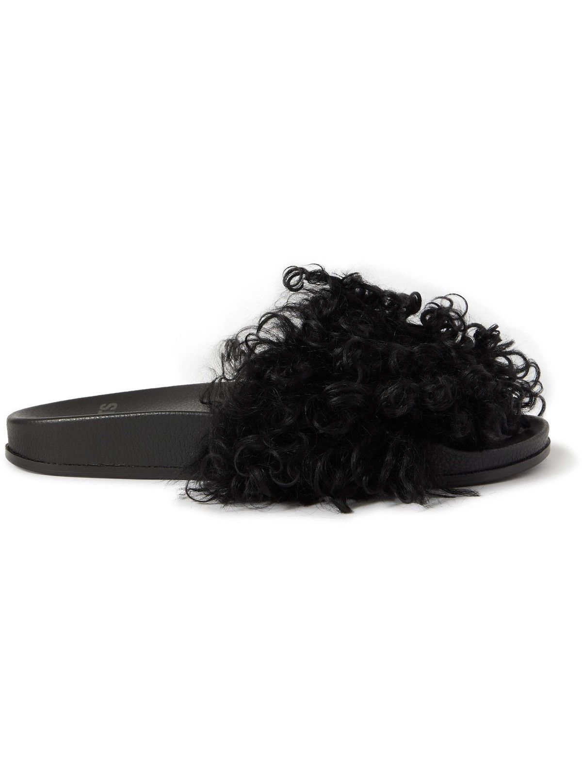 image of Eu42 Vetements Lamb Shearling Fluffy Fur Slides Black Demna, Men's (Size 10)