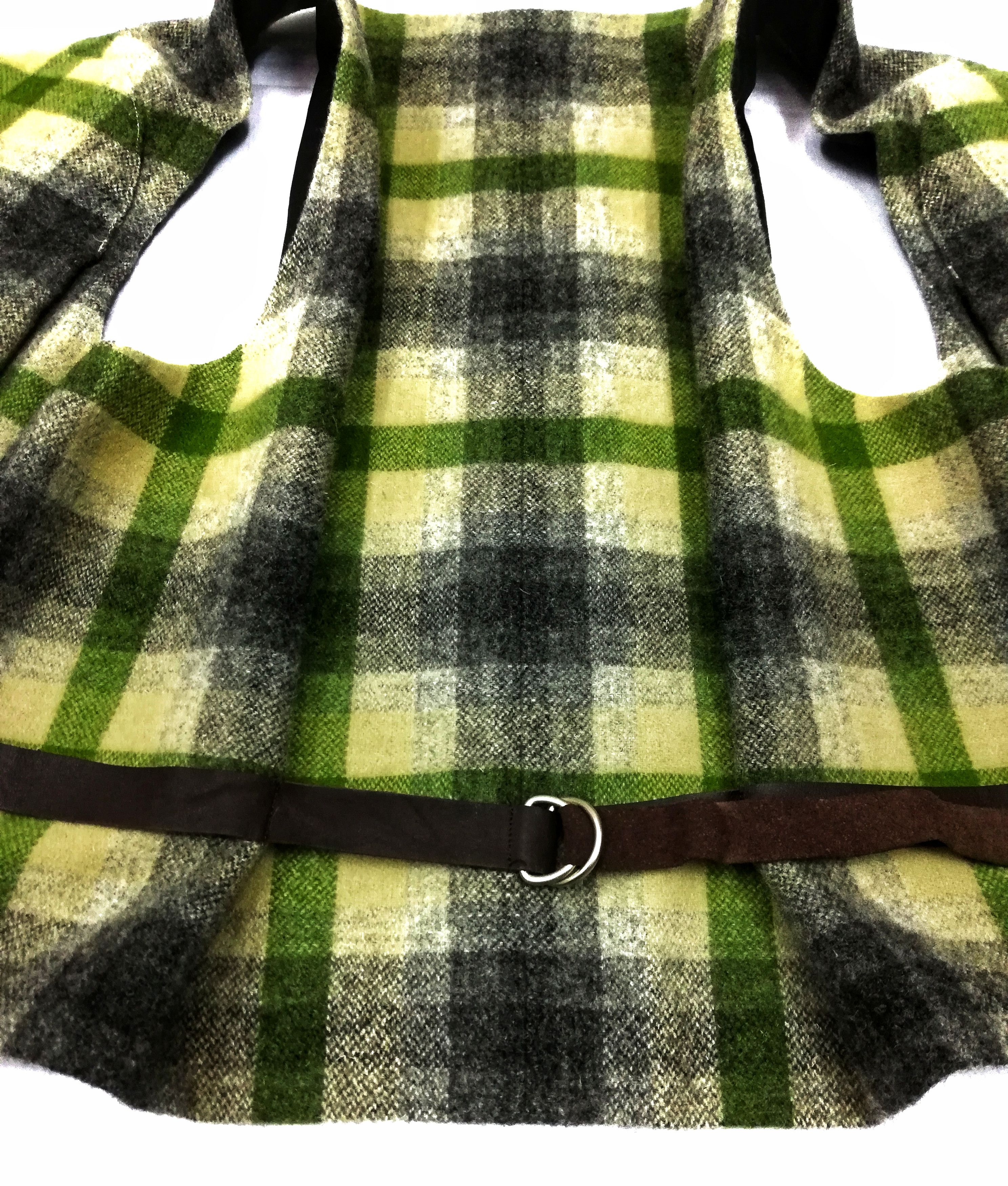Issey Miyake 🔥Archival 80's I.S Checkered Green Wool Vest Jacket🔥 Size US S / EU 44-46 / 1 - 14 Thumbnail