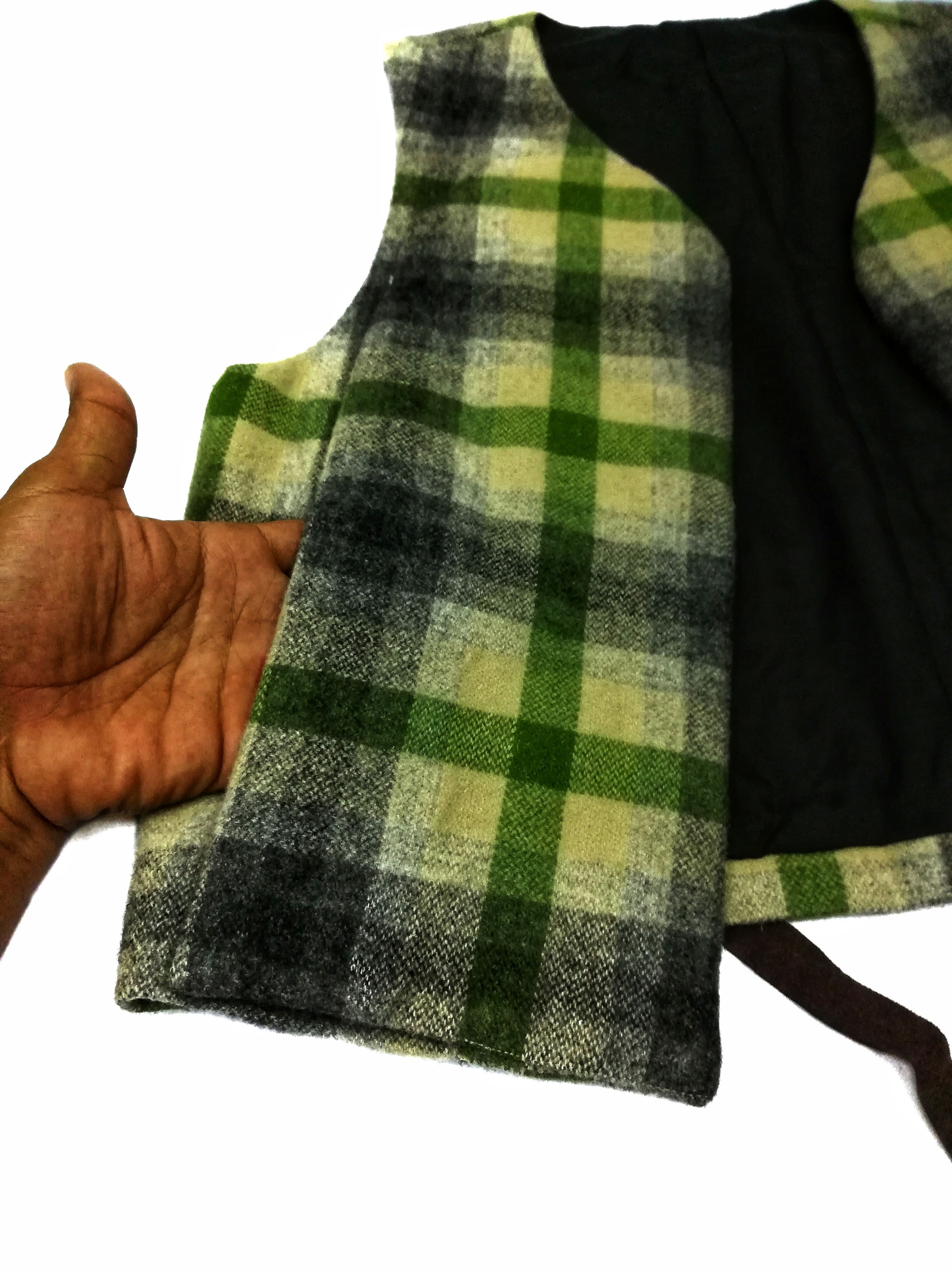 Issey Miyake 🔥Archival 80's I.S Checkered Green Wool Vest Jacket🔥 Size US S / EU 44-46 / 1 - 6 Thumbnail