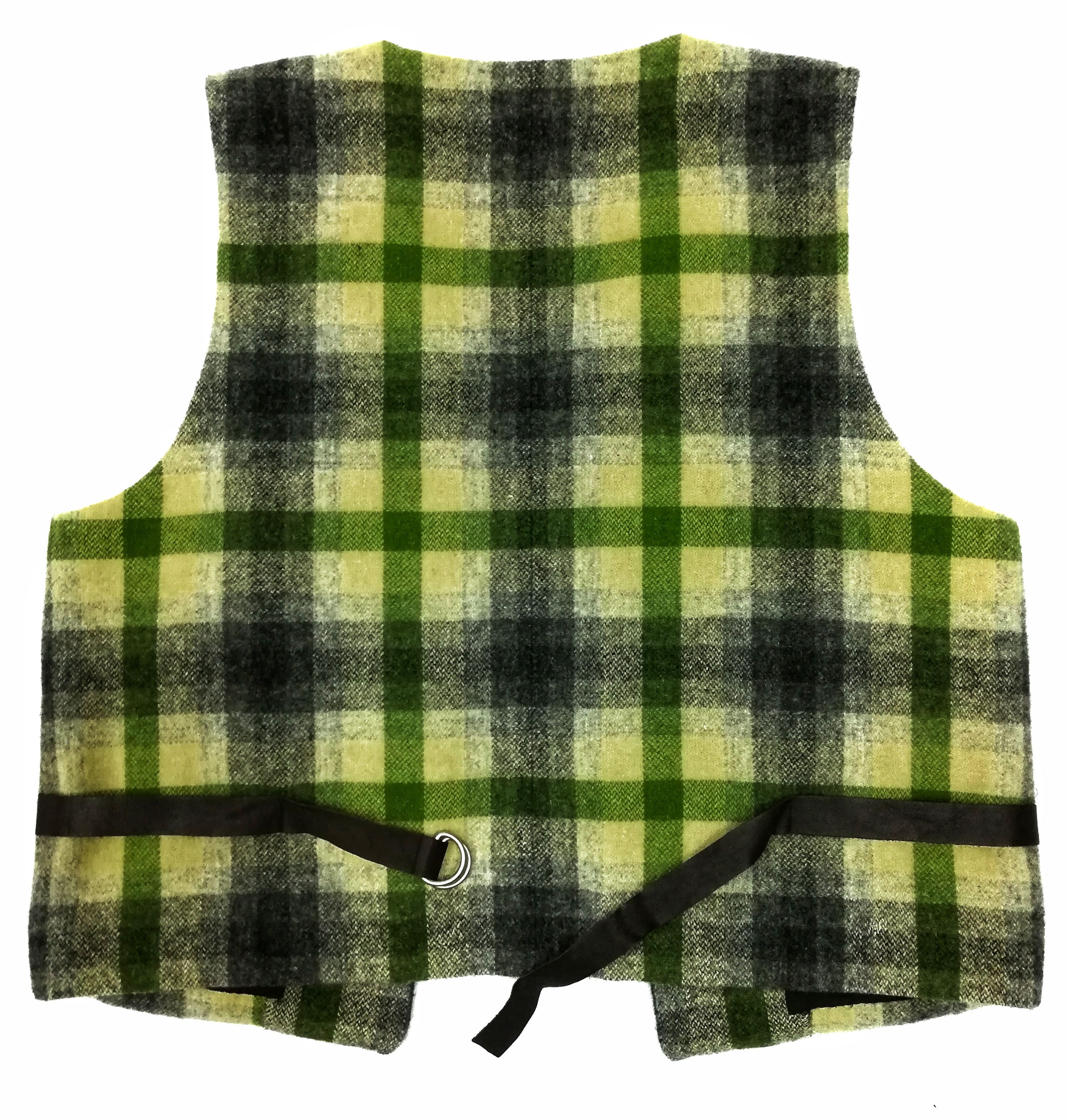 Issey Miyake 🔥Archival 80's I.S Checkered Green Wool Vest Jacket🔥 Size US S / EU 44-46 / 1 - 12 Thumbnail