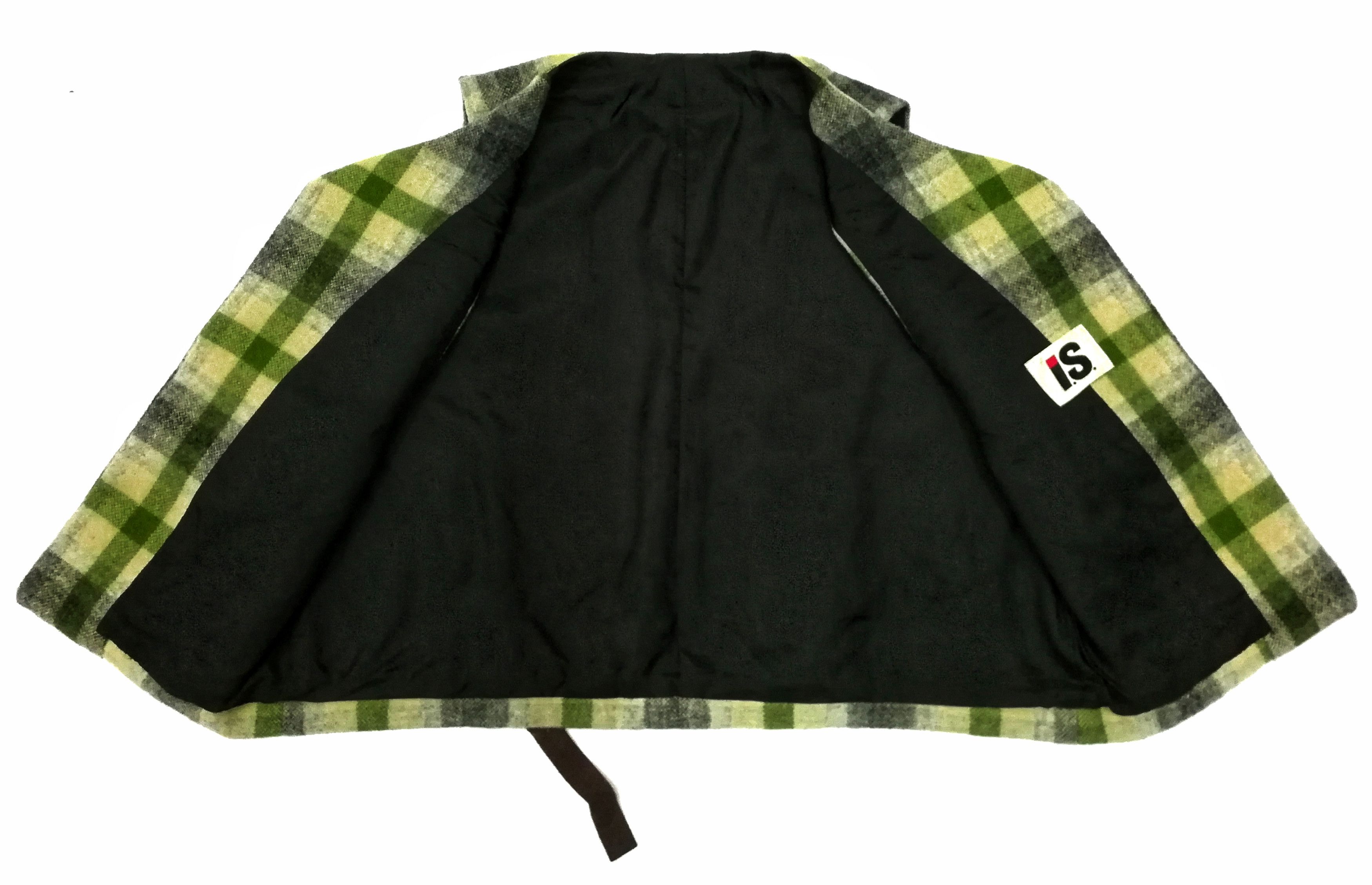Issey Miyake 🔥Archival 80's I.S Checkered Green Wool Vest Jacket🔥 Size US S / EU 44-46 / 1 - 7 Thumbnail