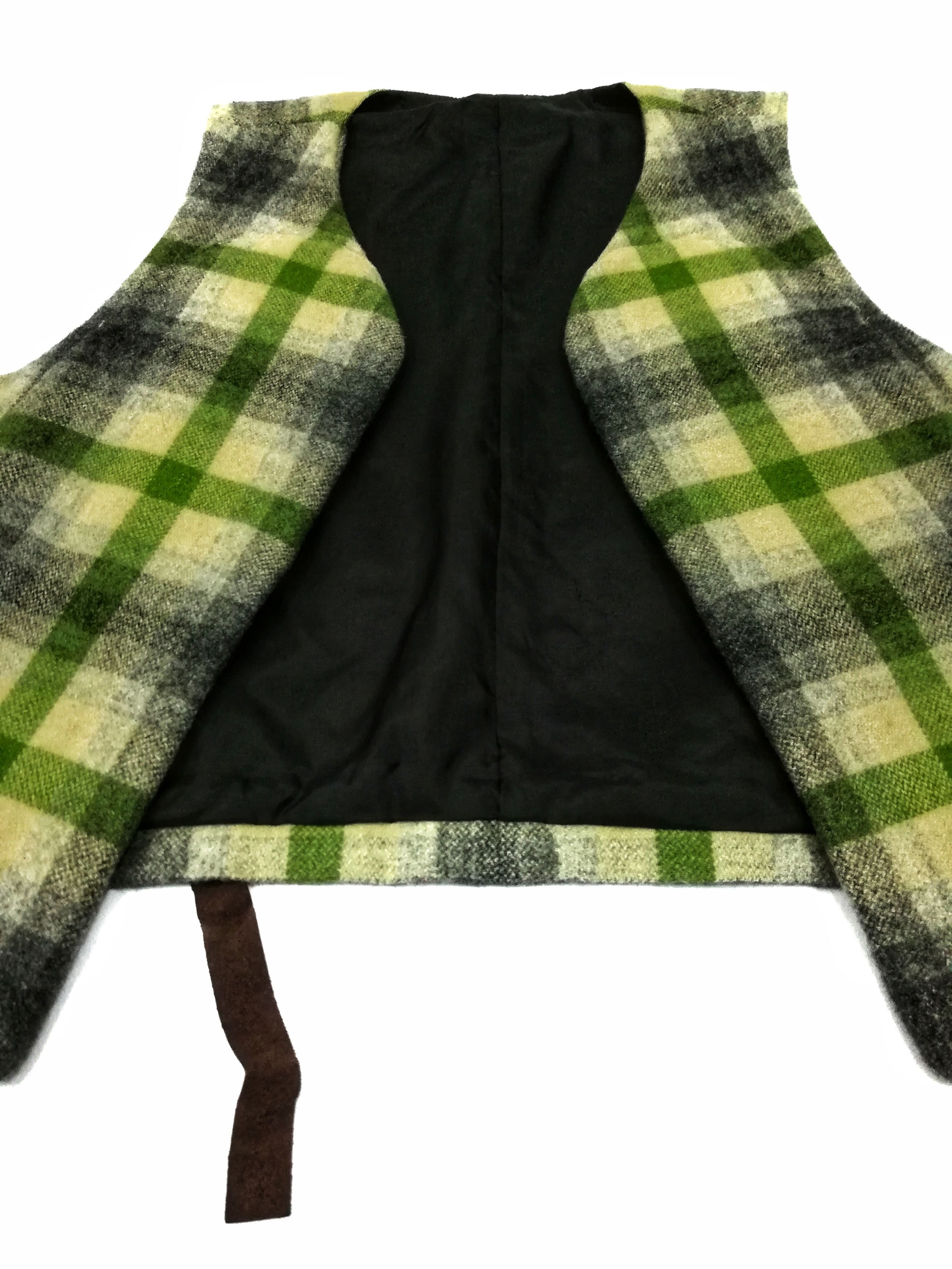 Issey Miyake 🔥Archival 80's I.S Checkered Green Wool Vest Jacket🔥 Size US S / EU 44-46 / 1 - 5 Thumbnail
